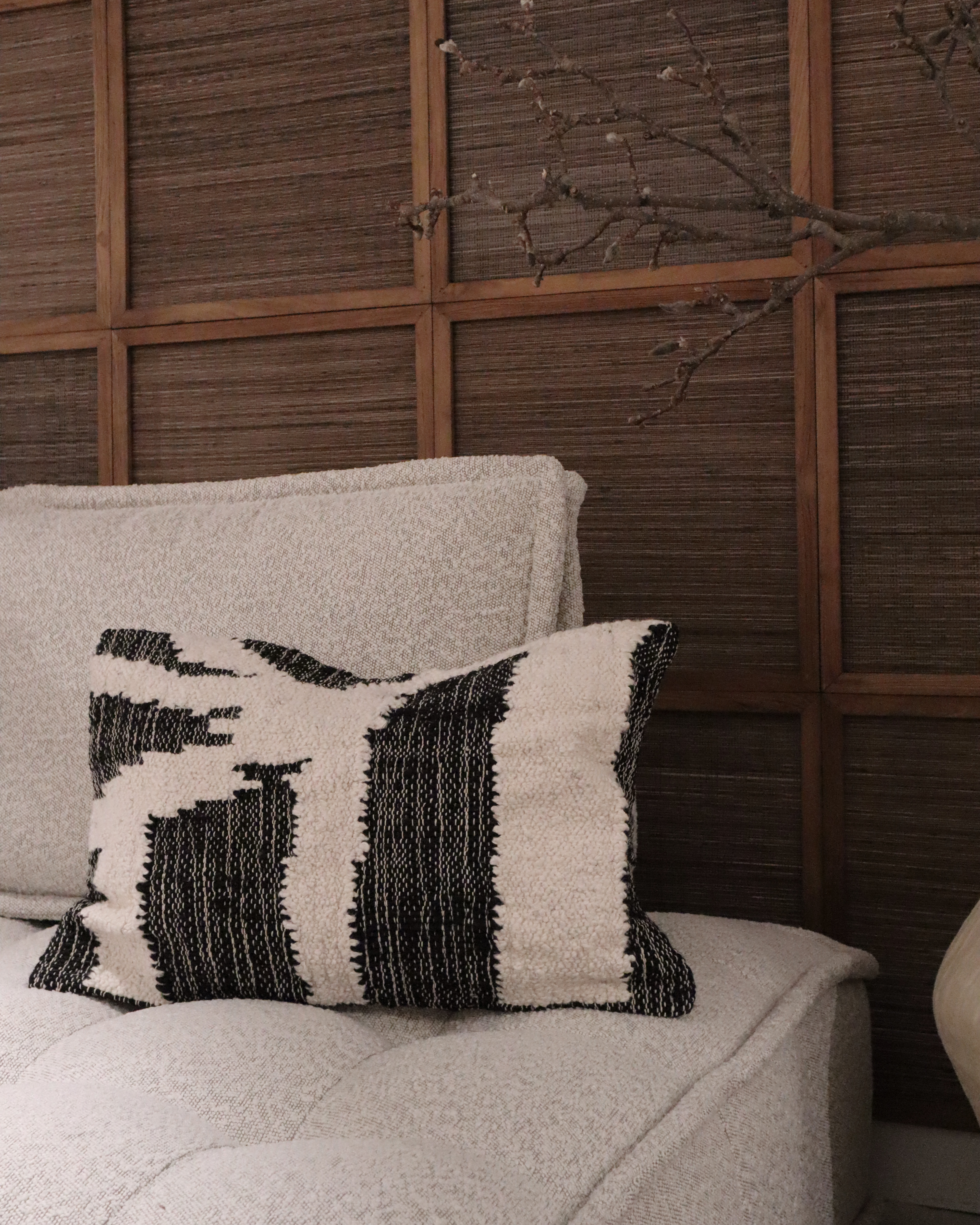 Jakobsdals Yulia Kissenbezug Jute Schwarz/Weiß 40x60