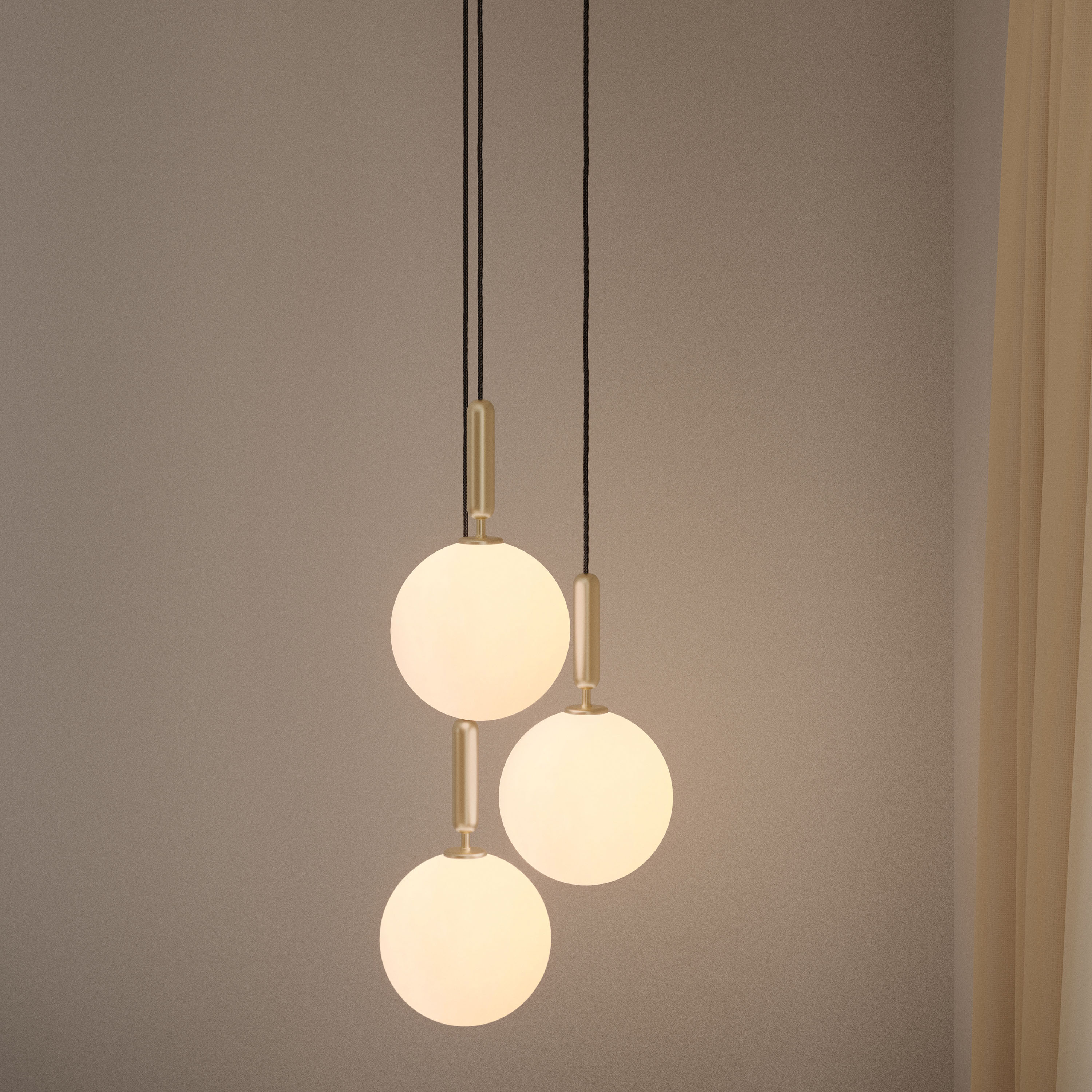 Nuura Miira 3 Taklampa Brass/Opal Ø37