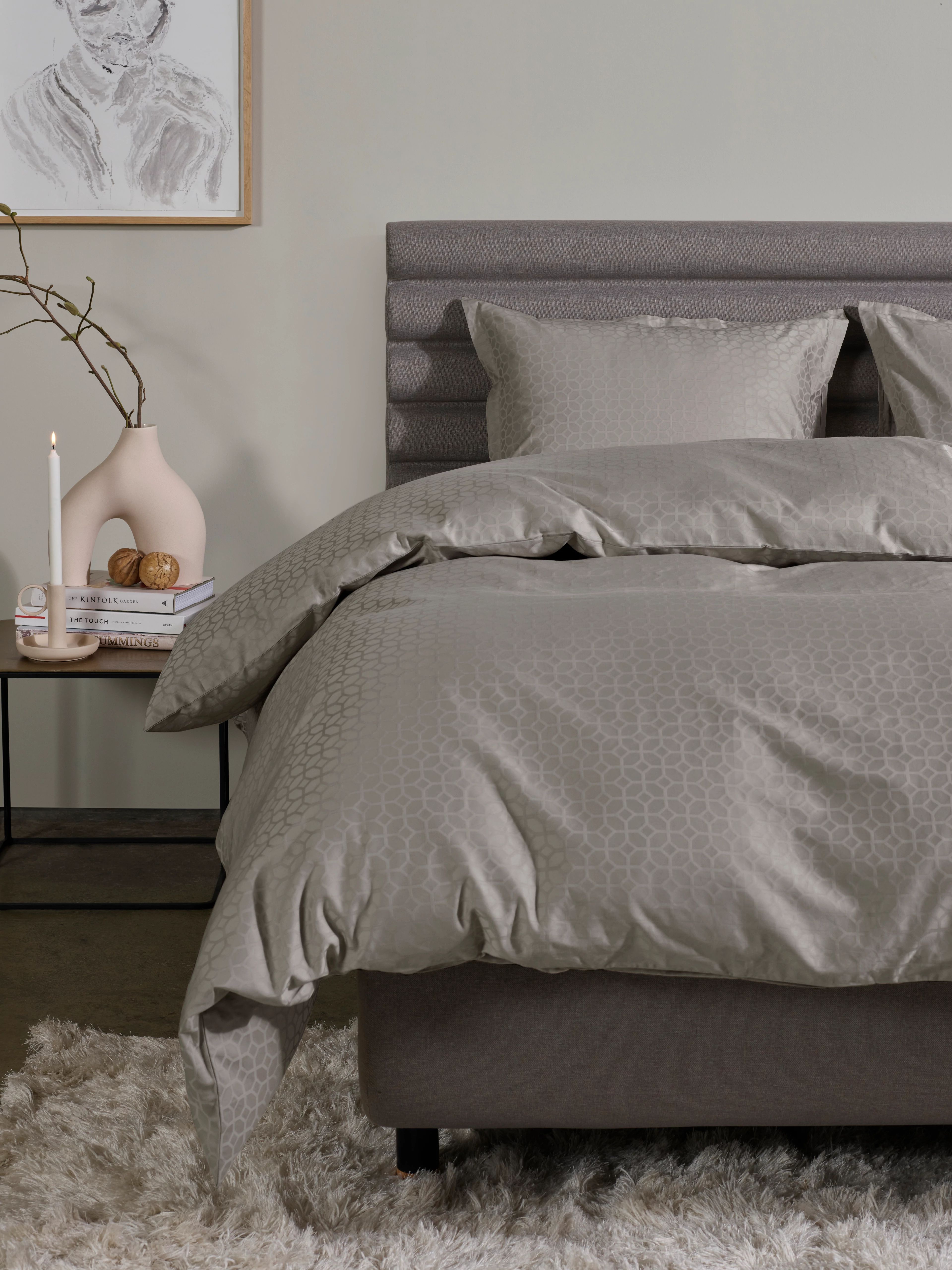 Satin Luxe Jacquard Påslakan Natur 225x220