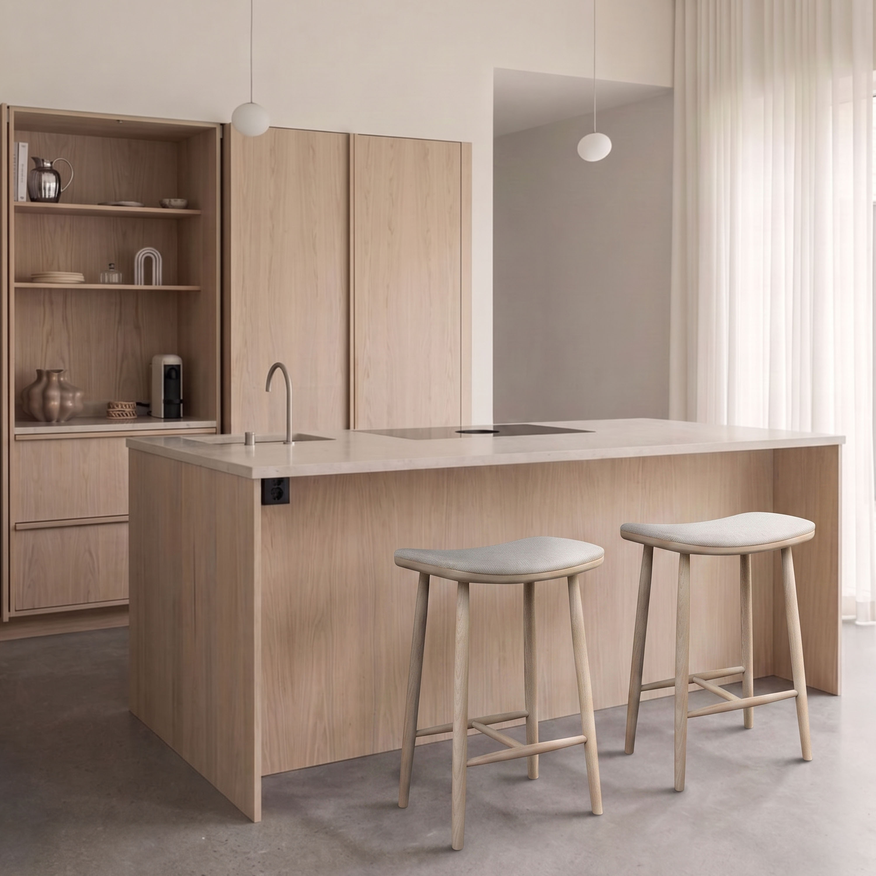 Sleepo Collection Mira Barstol Hvitoljet Eik/Hvit