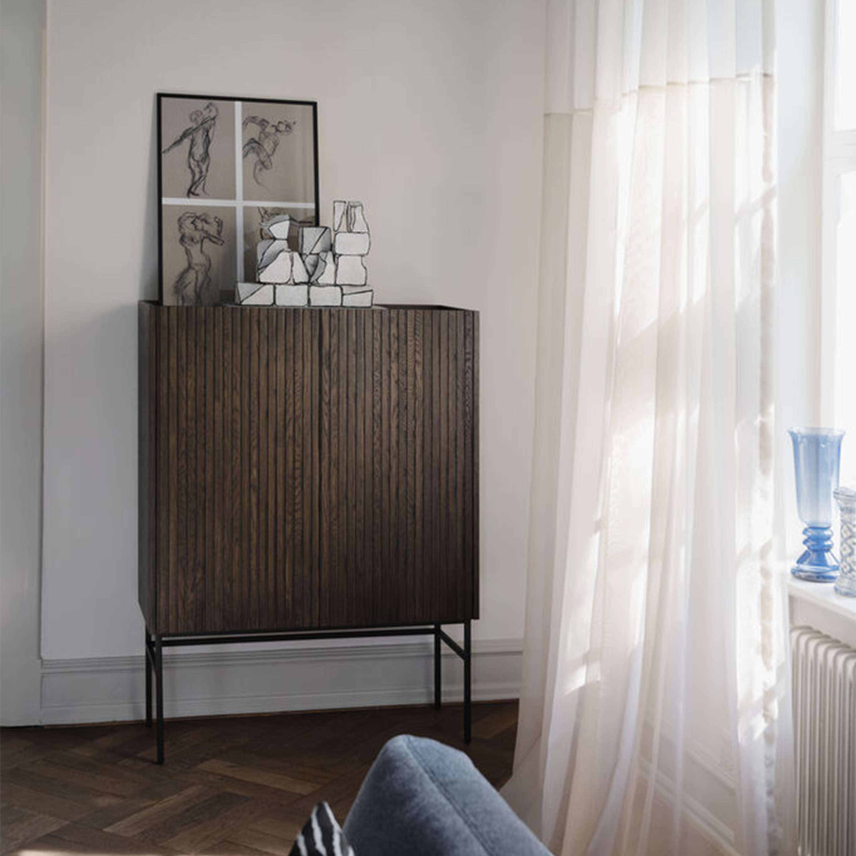 Rowico Home Halifax Schrank Braun/Schwarz 100cm