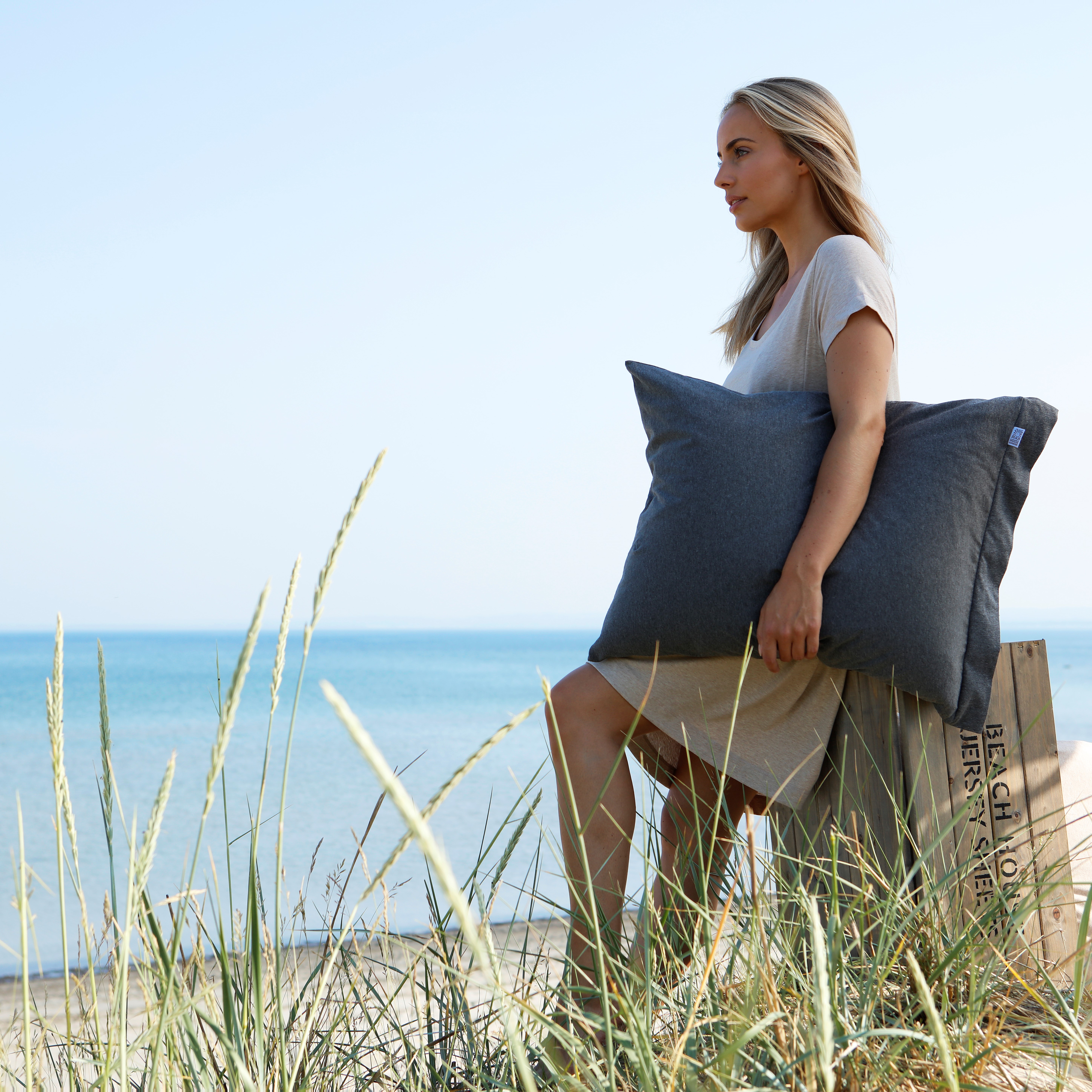 Beach House Company Plain Tyynyliina Hiekanmelange 50x60