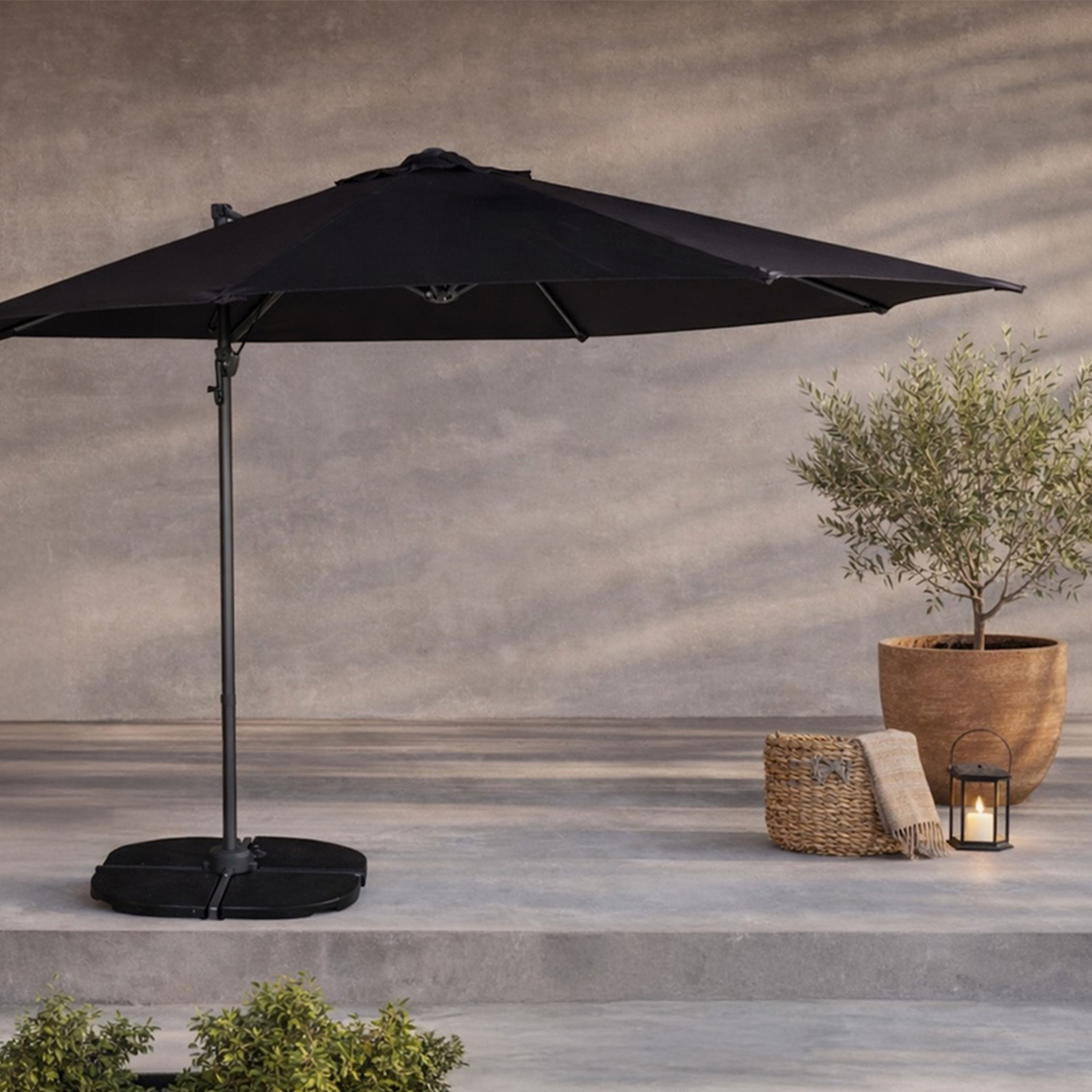 Venture Home Leeds Hängparasoll Svart 300cm