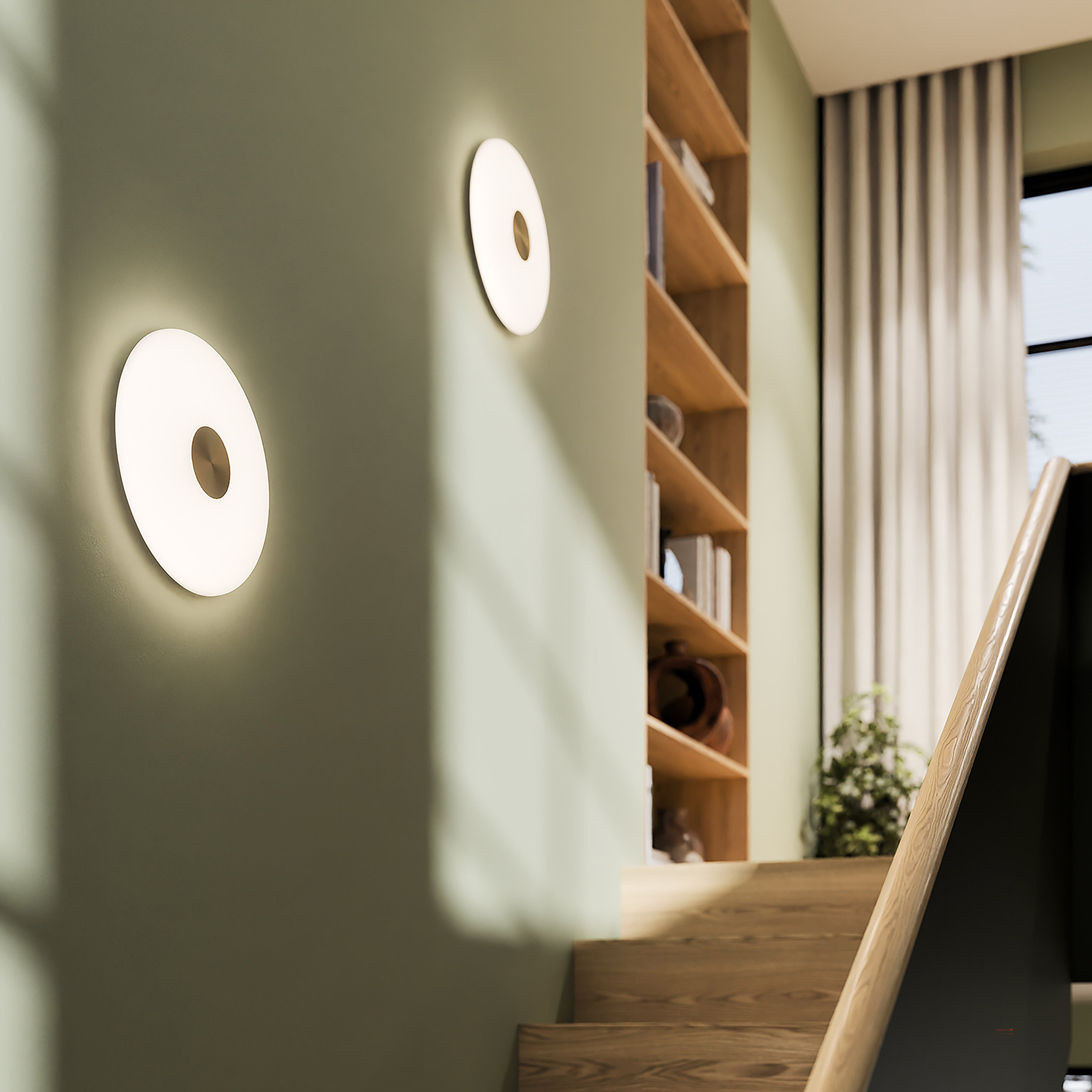 Northern Glint Wandleuchte Opal/Gebürstetes Messing 36 cm