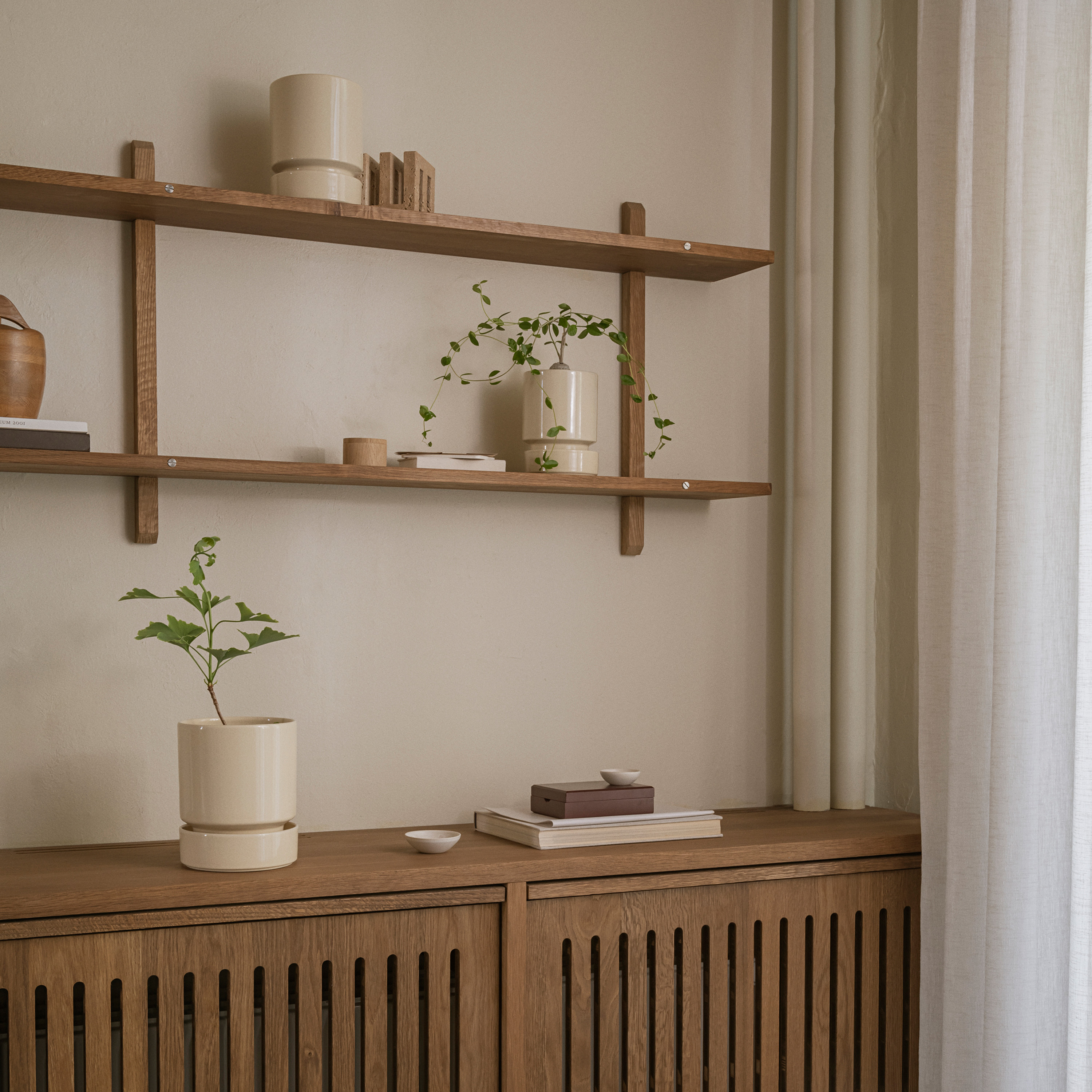 Bergs Potter Hoff Topf mit Untersetzer glasiert Sandstone Ø12