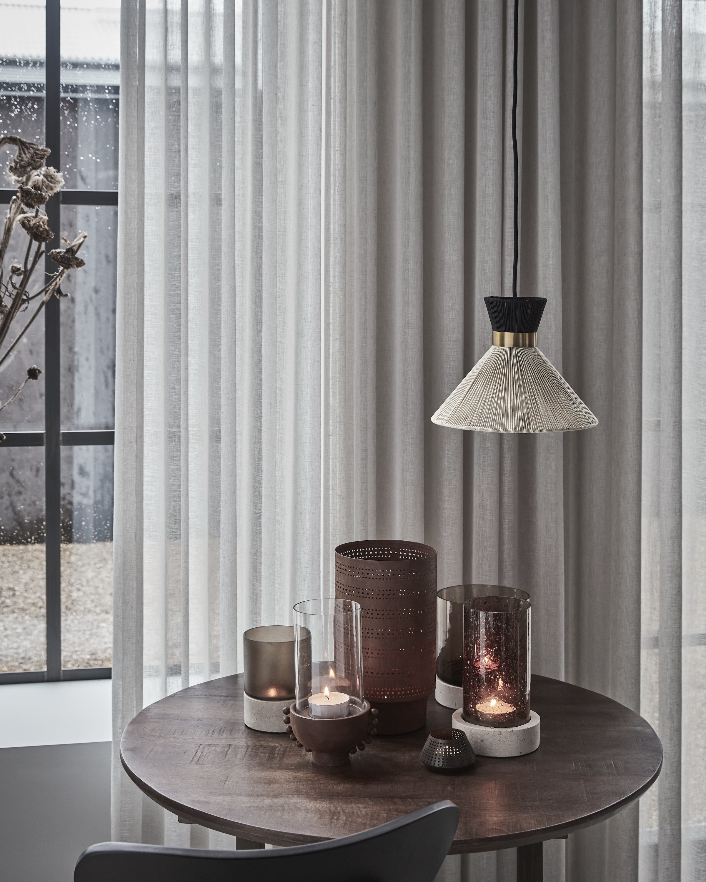 House Doctor Cord Kattolamppu Musta Ø25