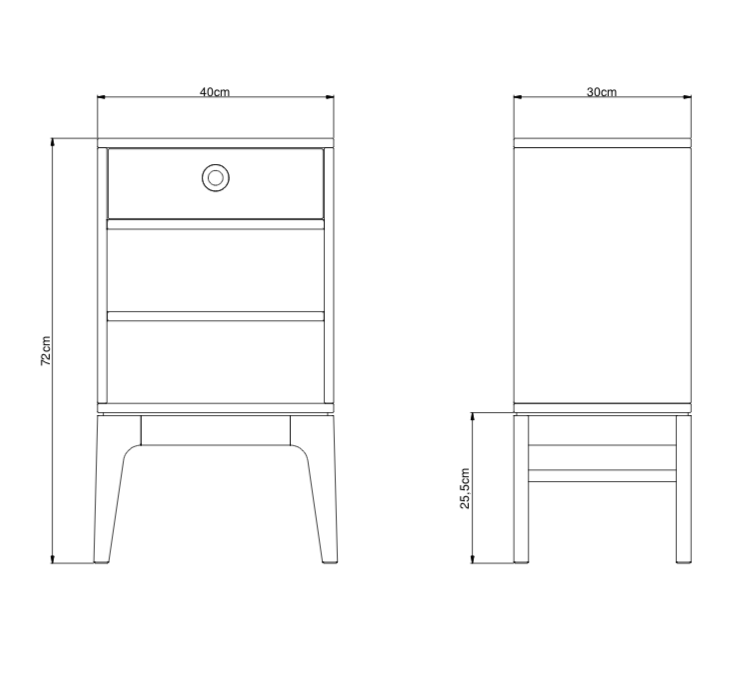 Mavis Höllviken Sängbord Låga Ben