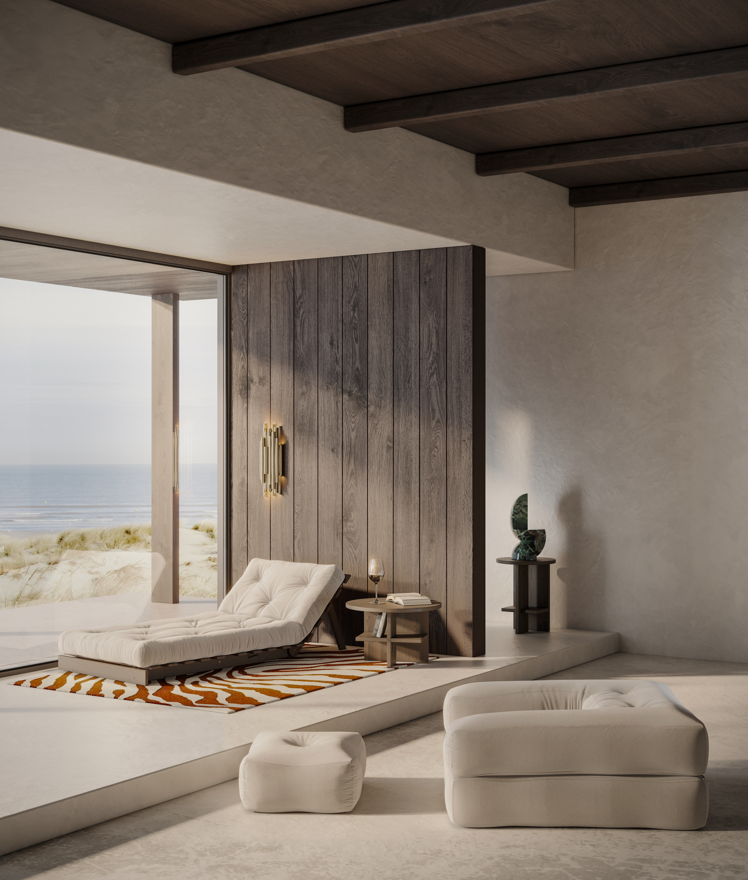 Karup Design Roots  Seng Lenestol Brun/Olive Green 90cm