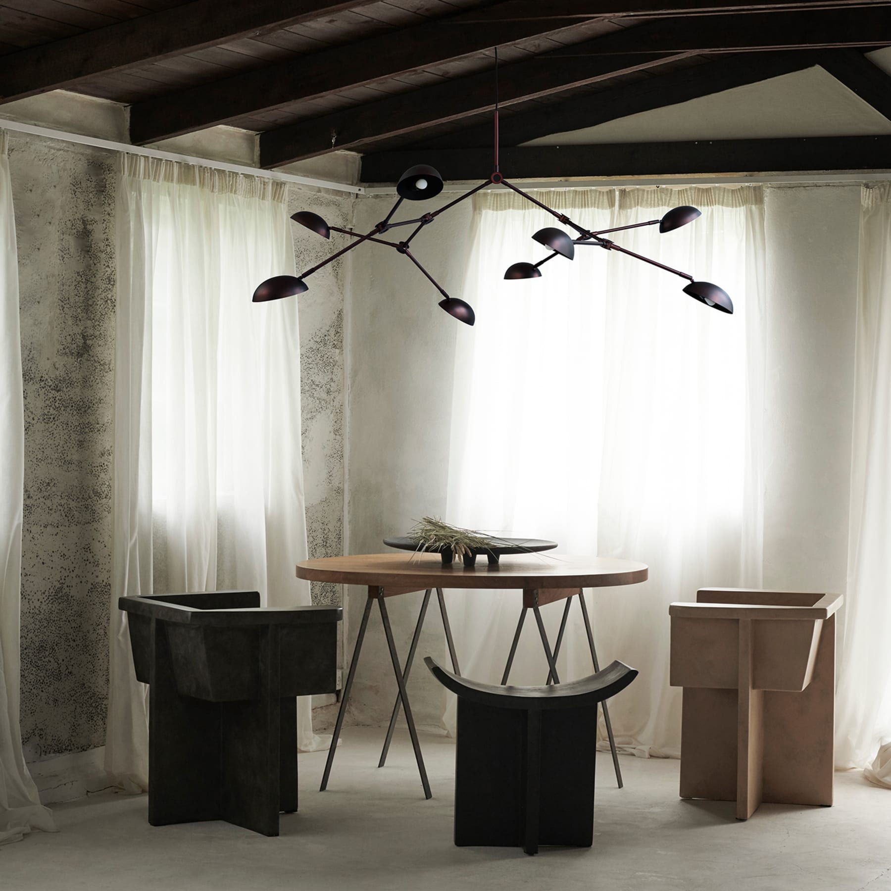 101 Copenhagen Drop Taklampe Burned Black 154cm