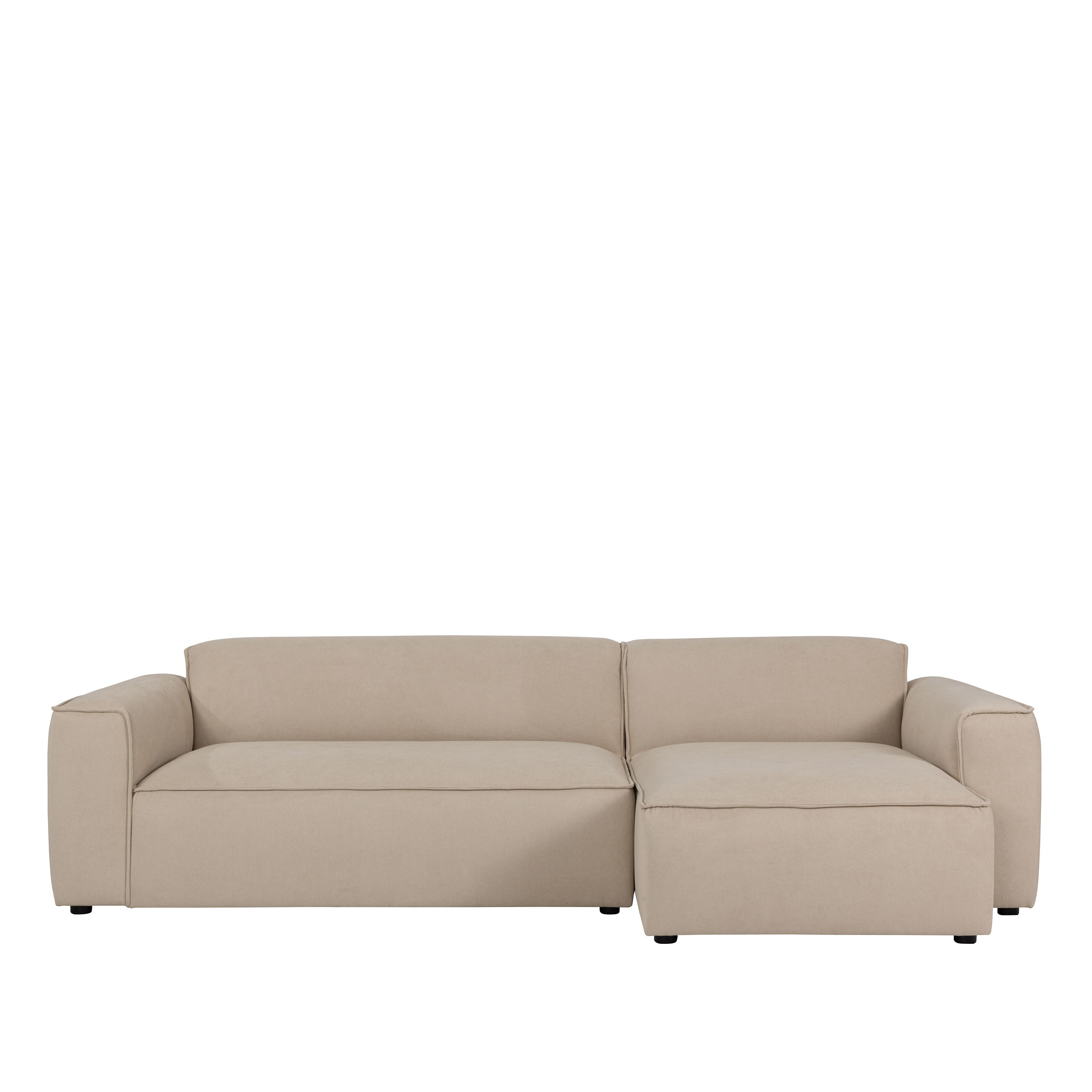 Bobbie 3-seater Chaise Sofa Right Beige 279cm