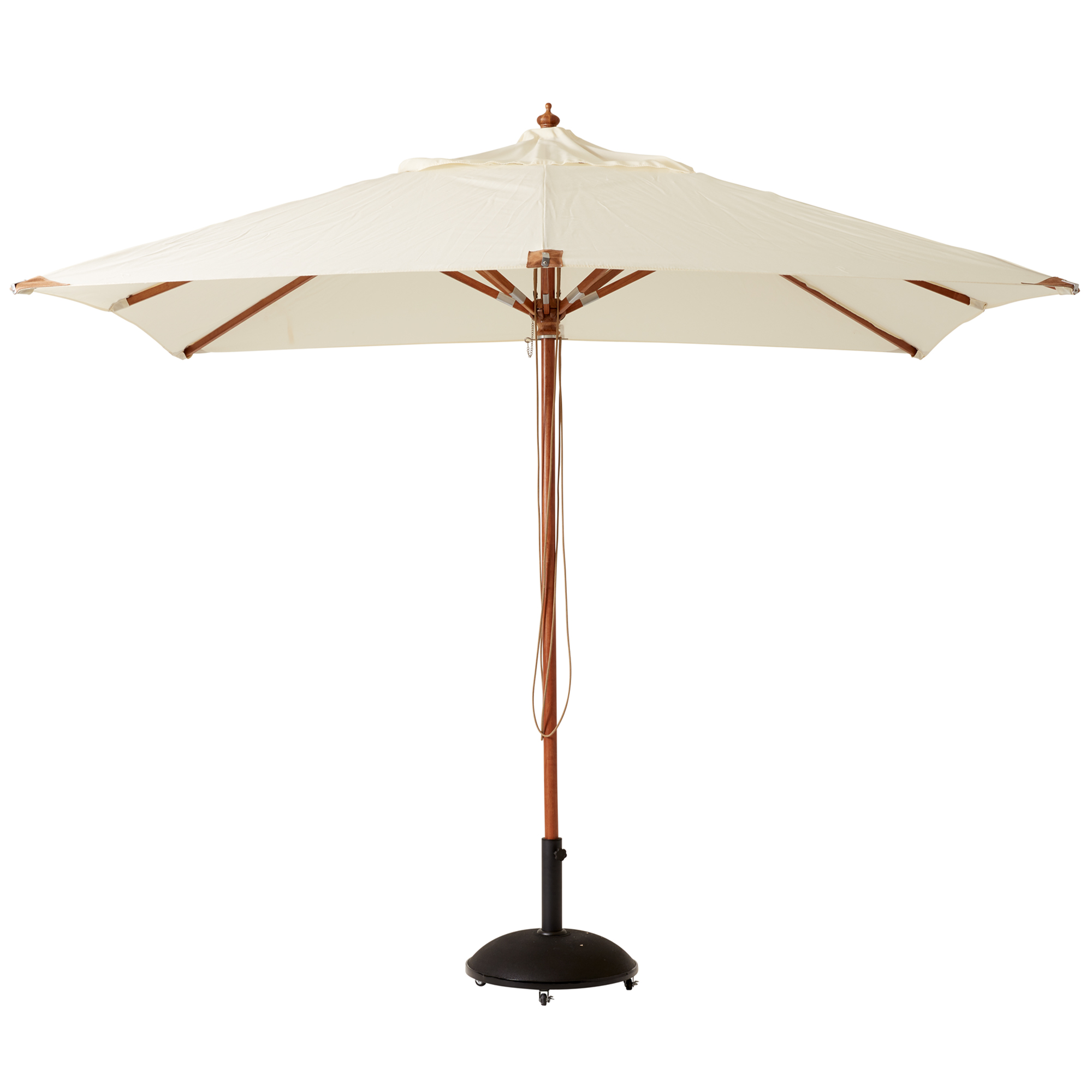 Cinas - Alezio Quadratischer Sonnenschirm Off-White/Teak 300x300 cm - Weiß