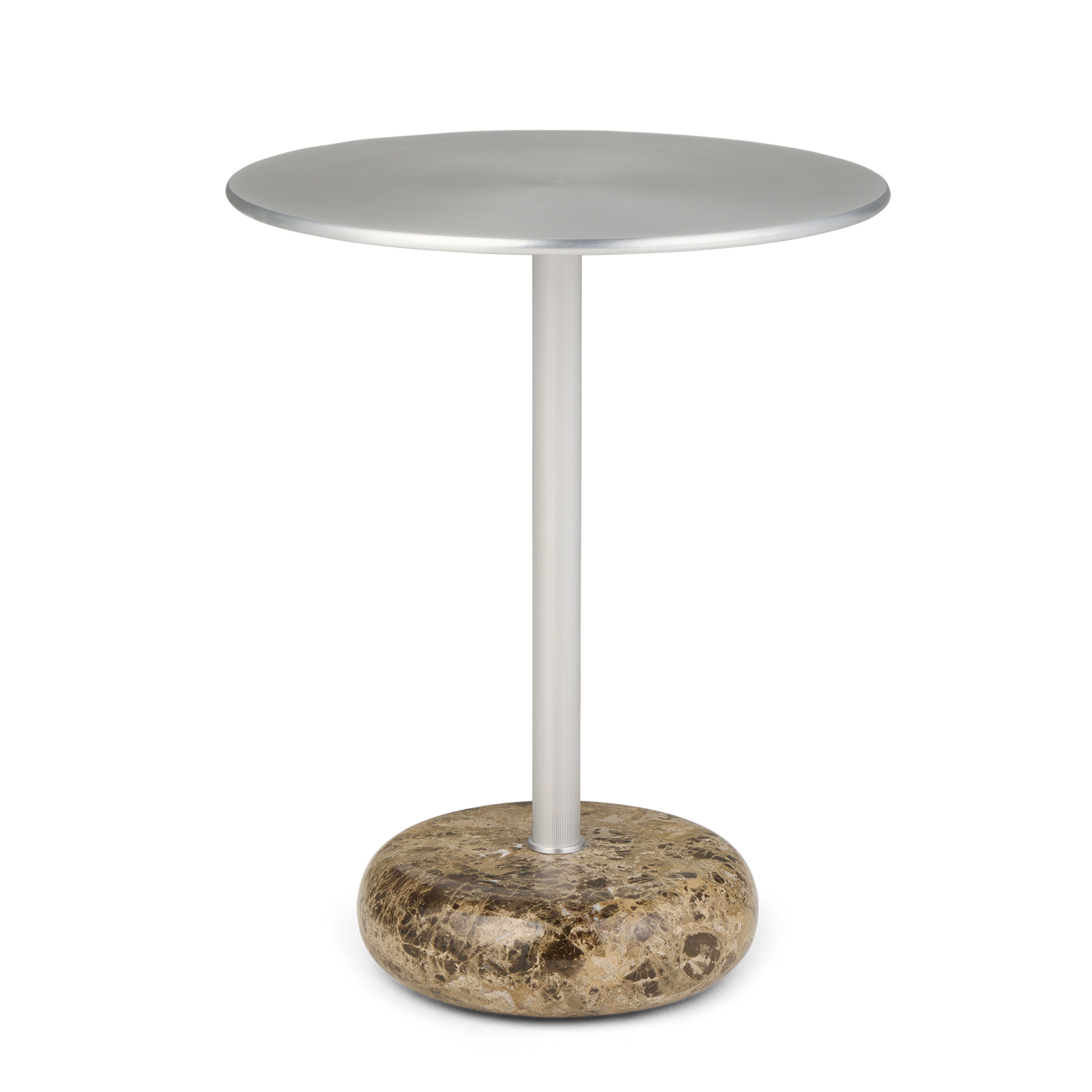 Ton side Sidobord Brown Marble/Aluminium Large