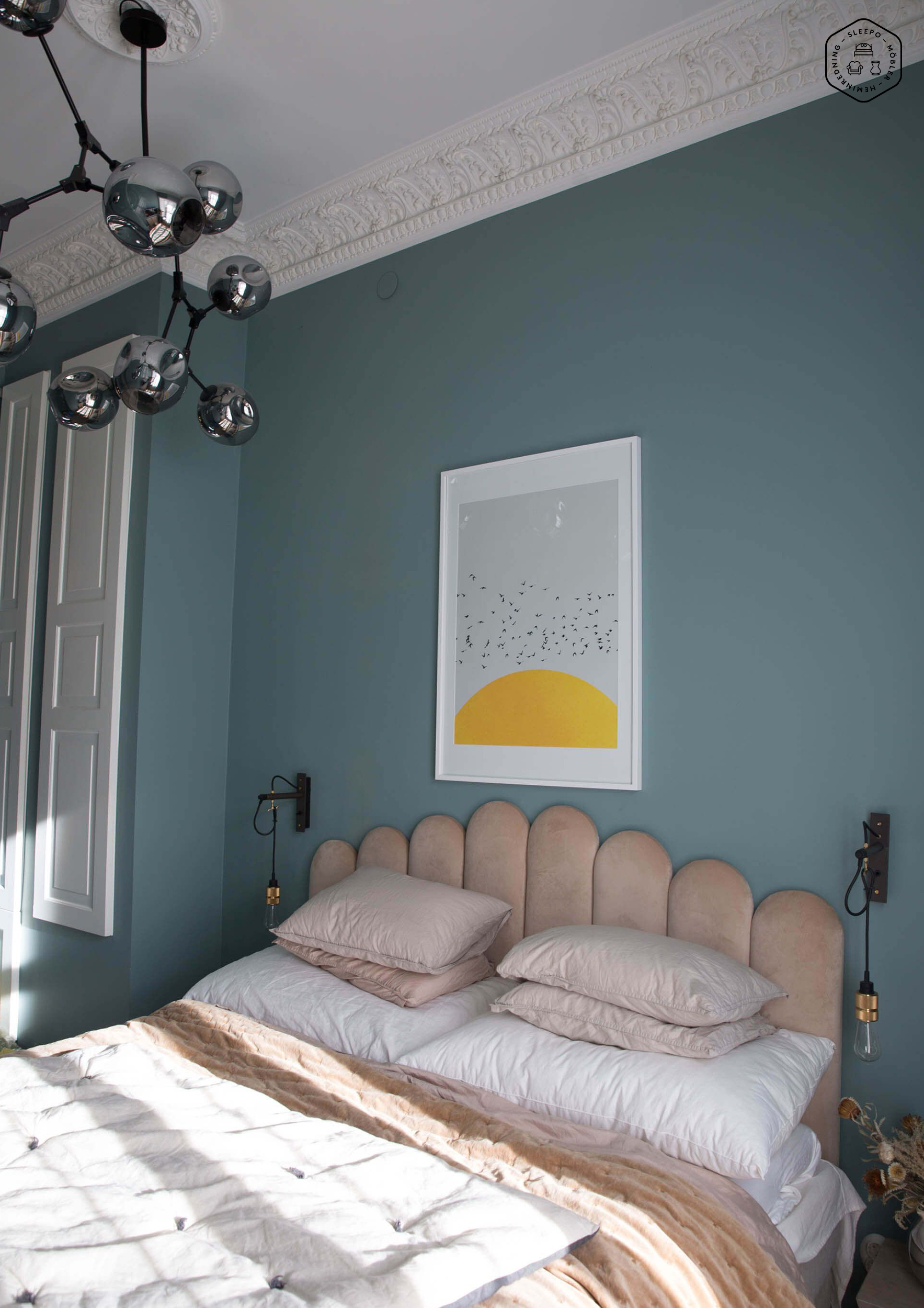 Sleepo Collection Art Sängynpääty Sametti Beige 160cm