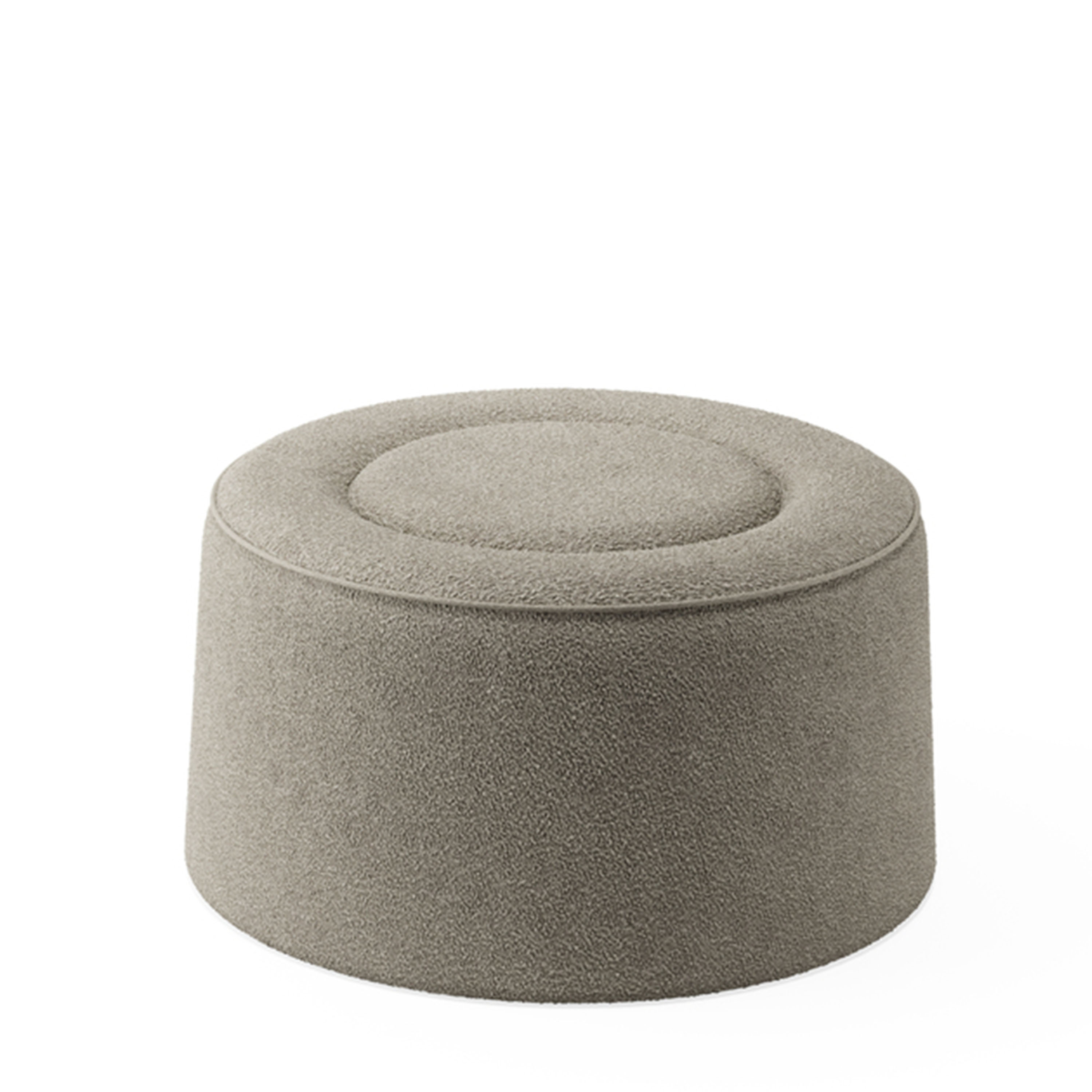 Woud - Praline Sittpuff Natural bouclé Ø78 - Beige