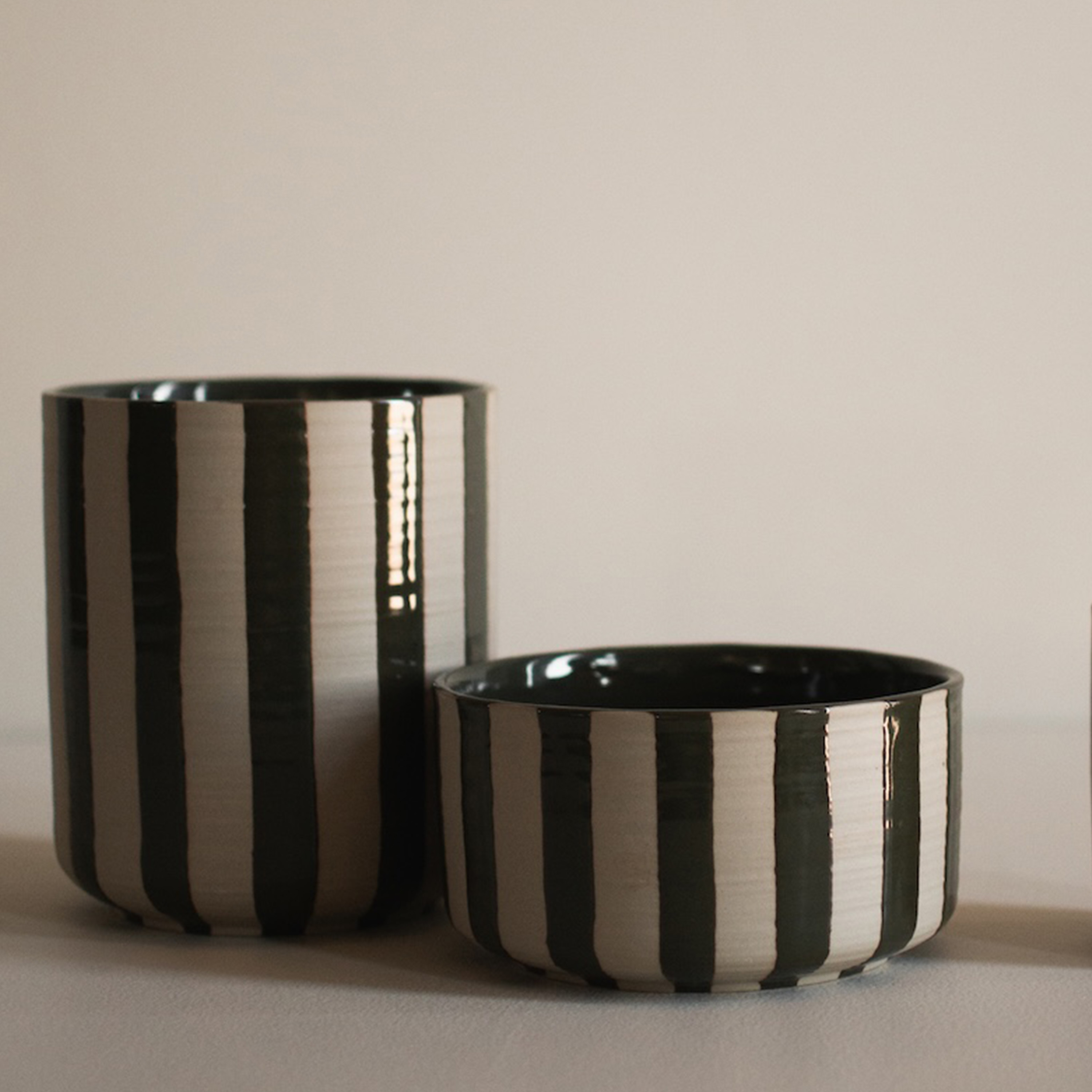 DBKD Line Krukke Stripe Grønn Ø14