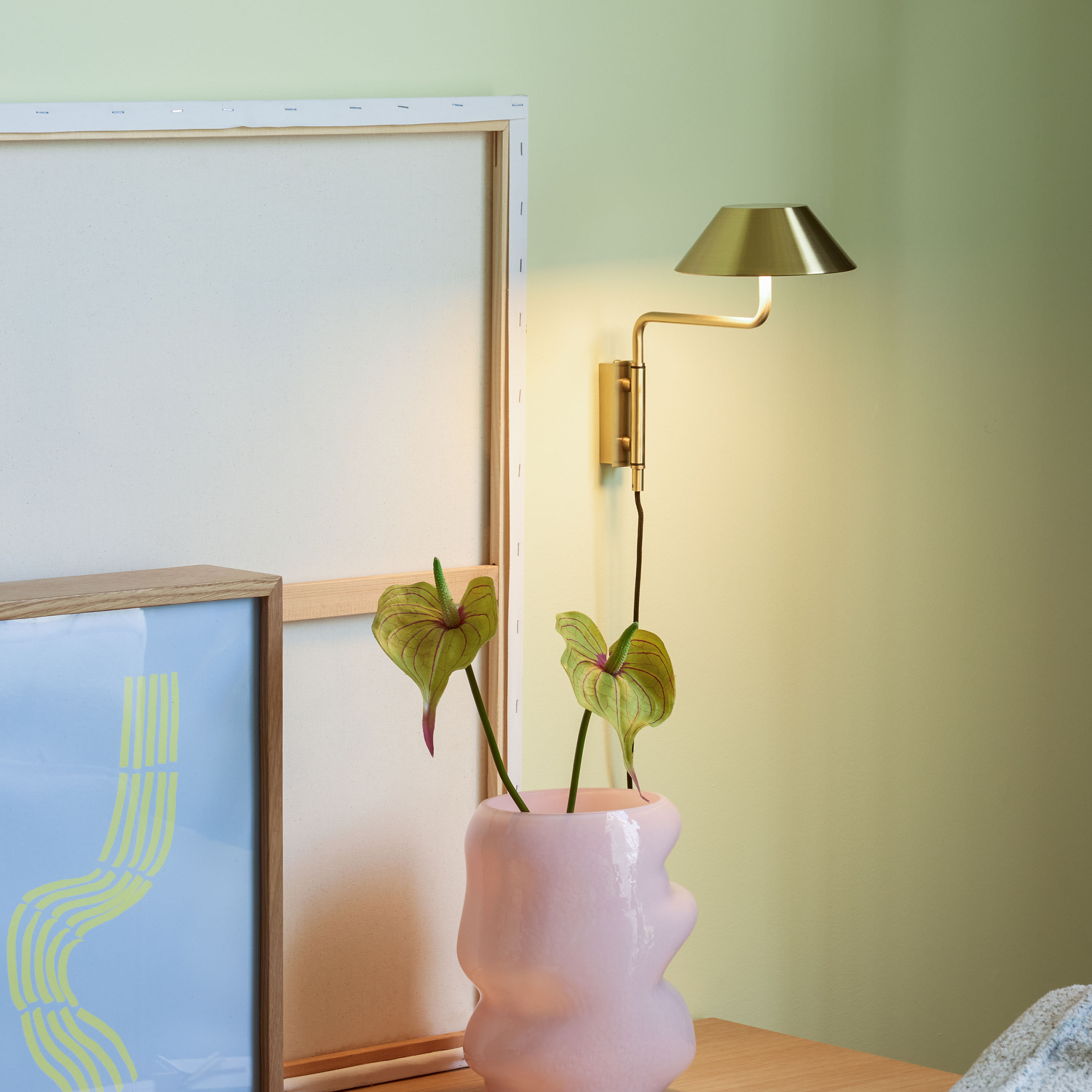 Hübsch Cover Vegglampe Brass-Coloured