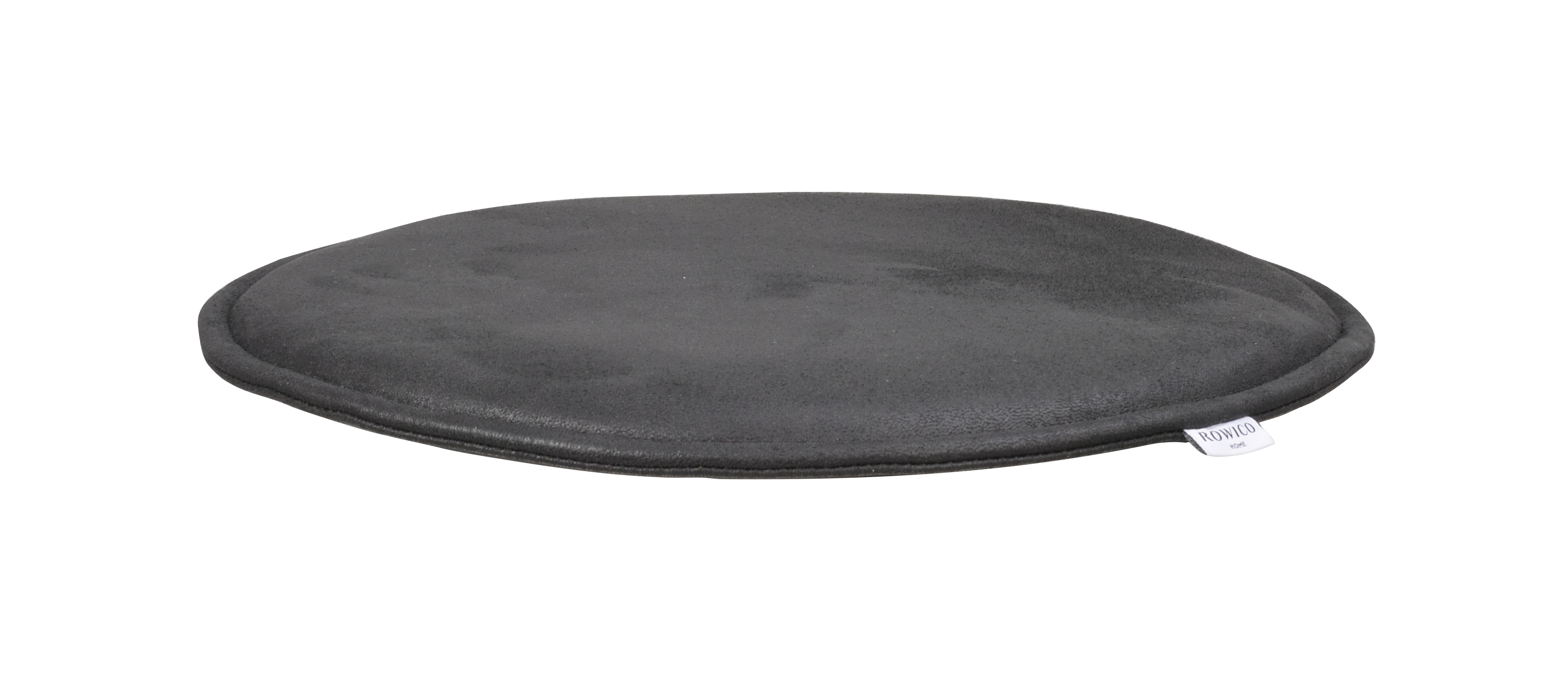 Fulton Sitzkissen Rund Schwarz Leder/Textil Ø38