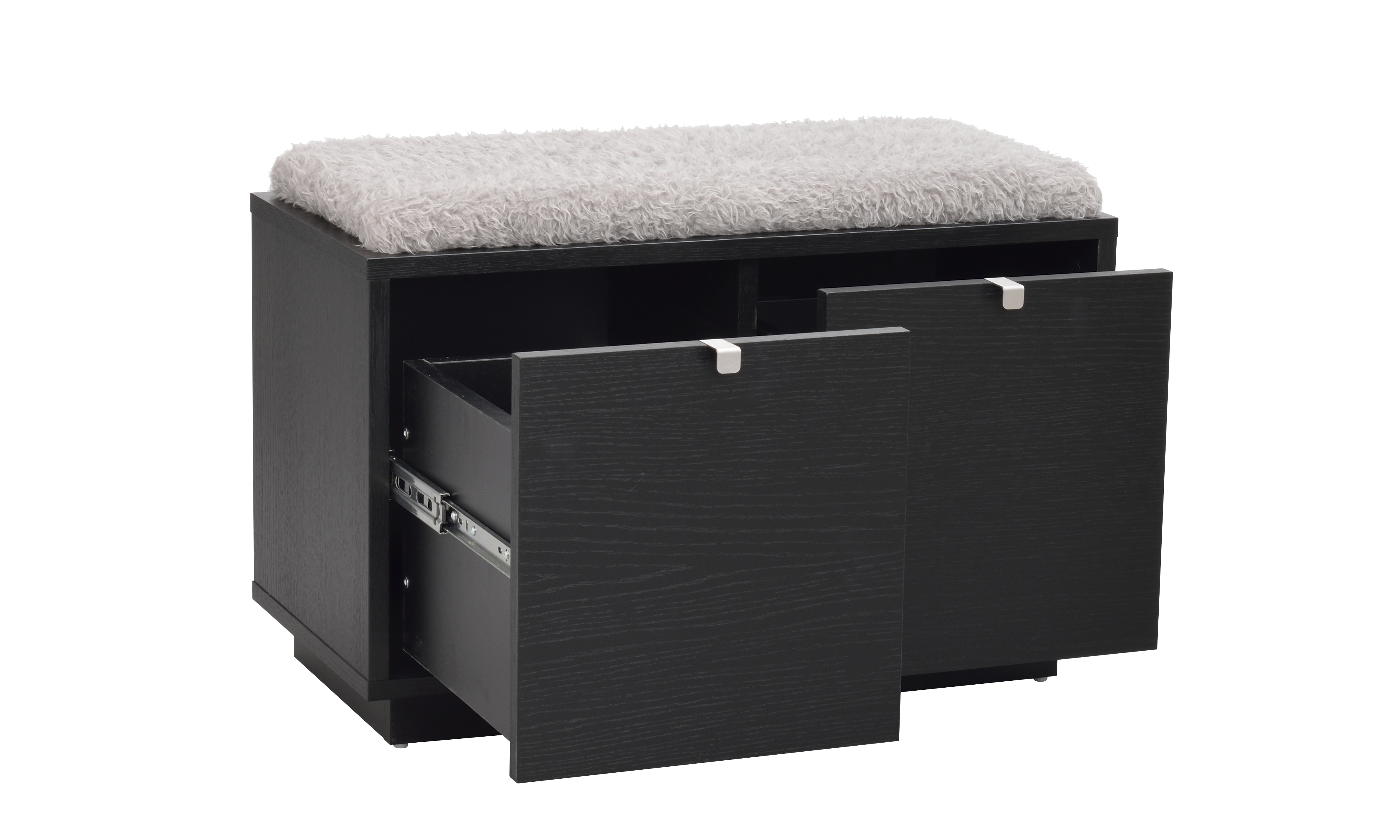 Rowico Home Confetti Bänk 2 Svartlackad/Ljusgrå