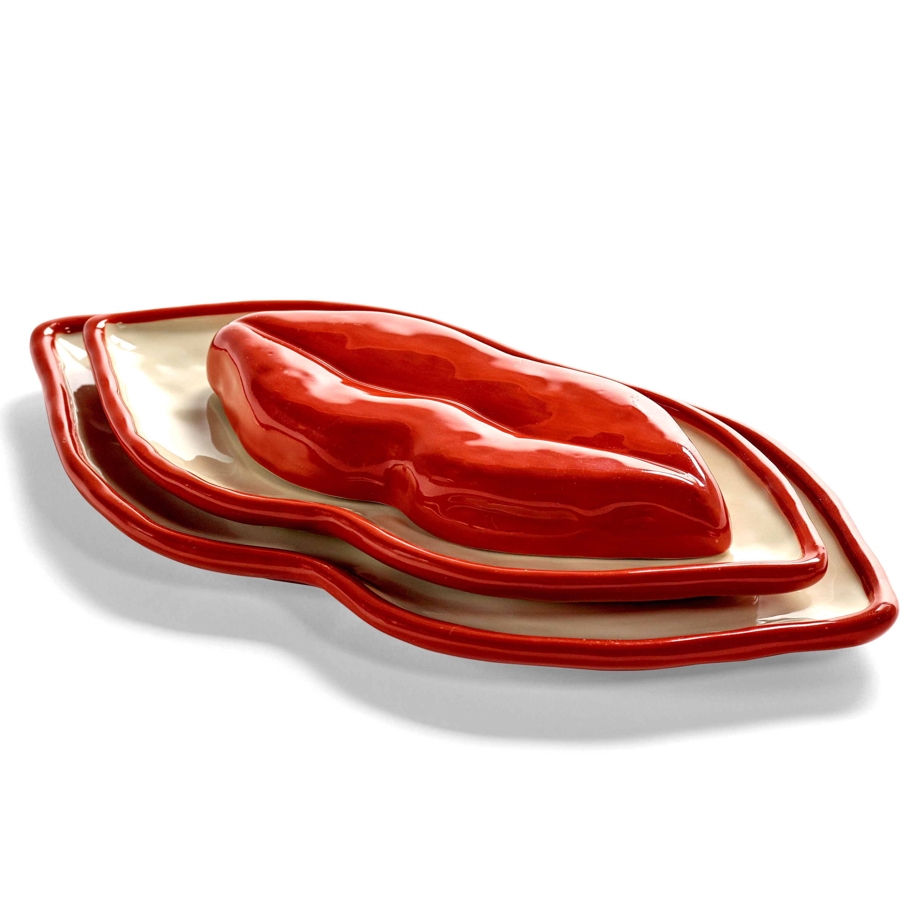 Serax Les Objets Mouleversants Skål White/Red 3-pack