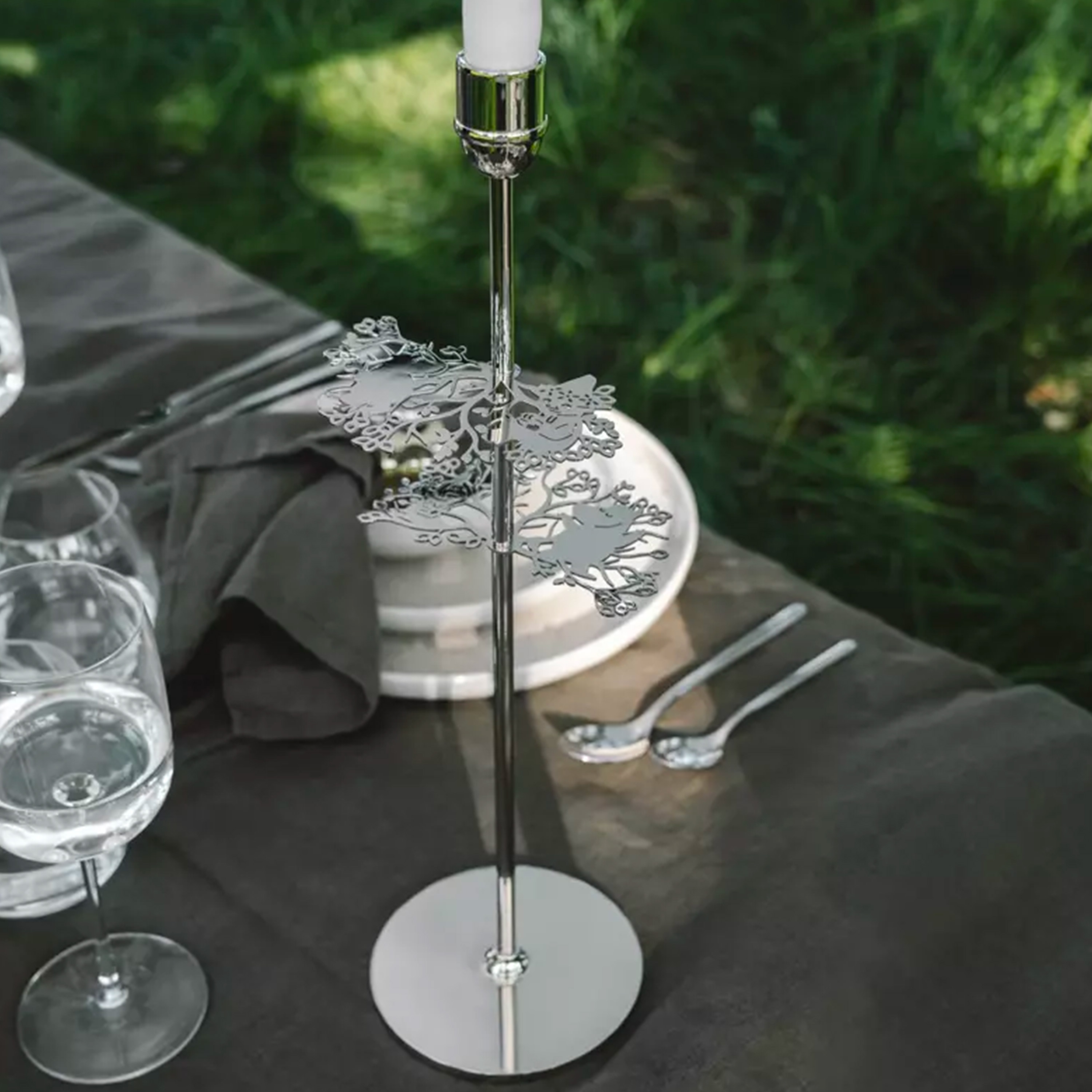 Hilke Collection Hilke X Muumi No.2 Kynttilänjalka Hopea 40cm