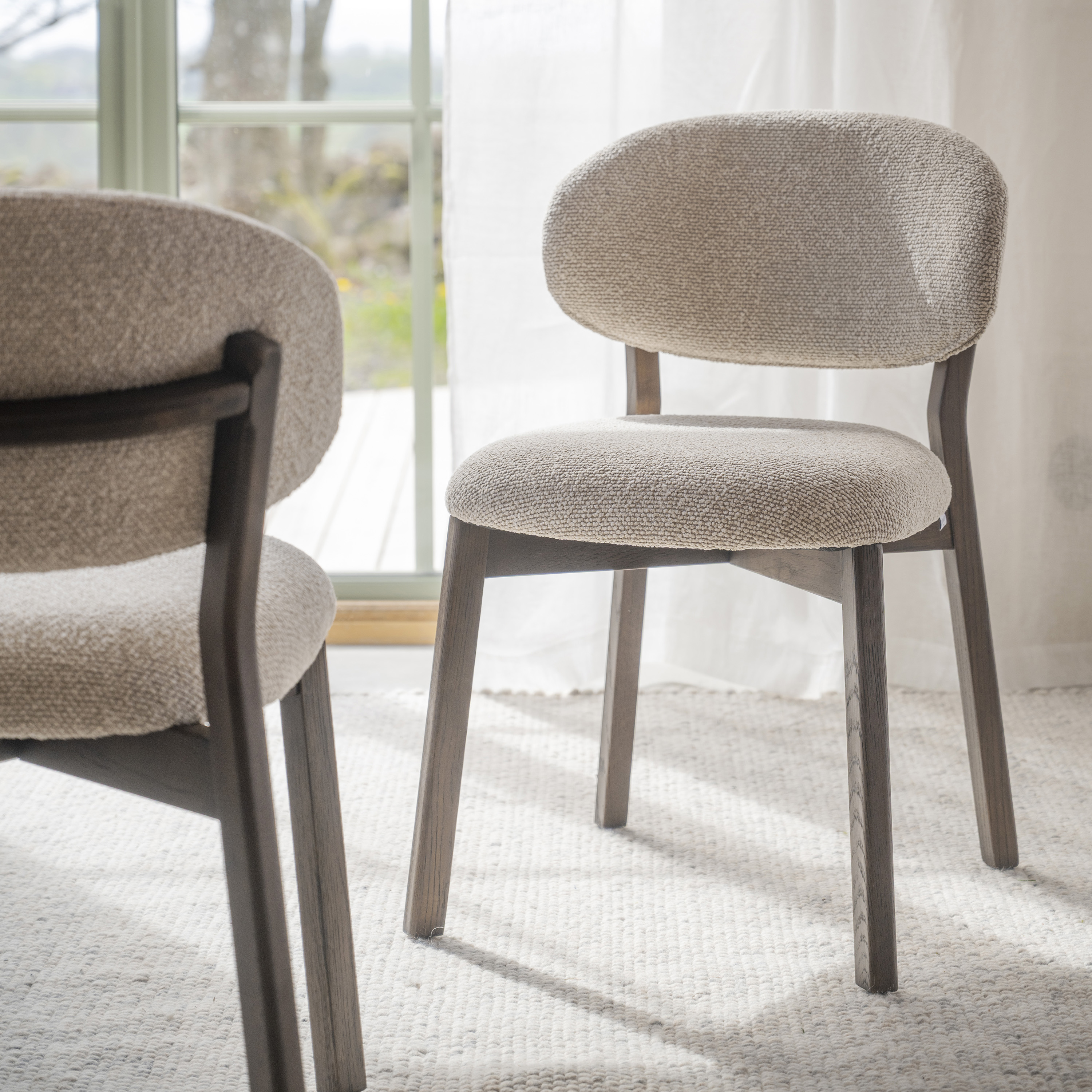 Rowico Home Patterson Esszimmerstuhl Beige/Braune Eiche