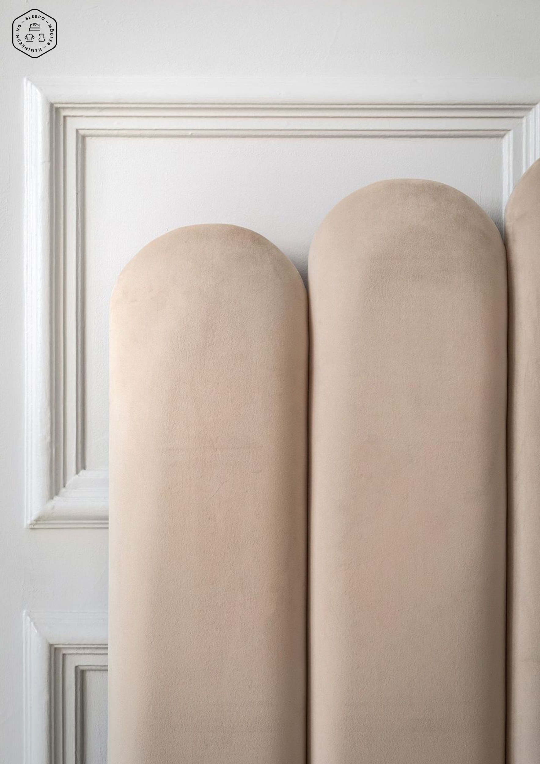 Sleepo Collection Art Sängynpääty Sametti Beige 160cm