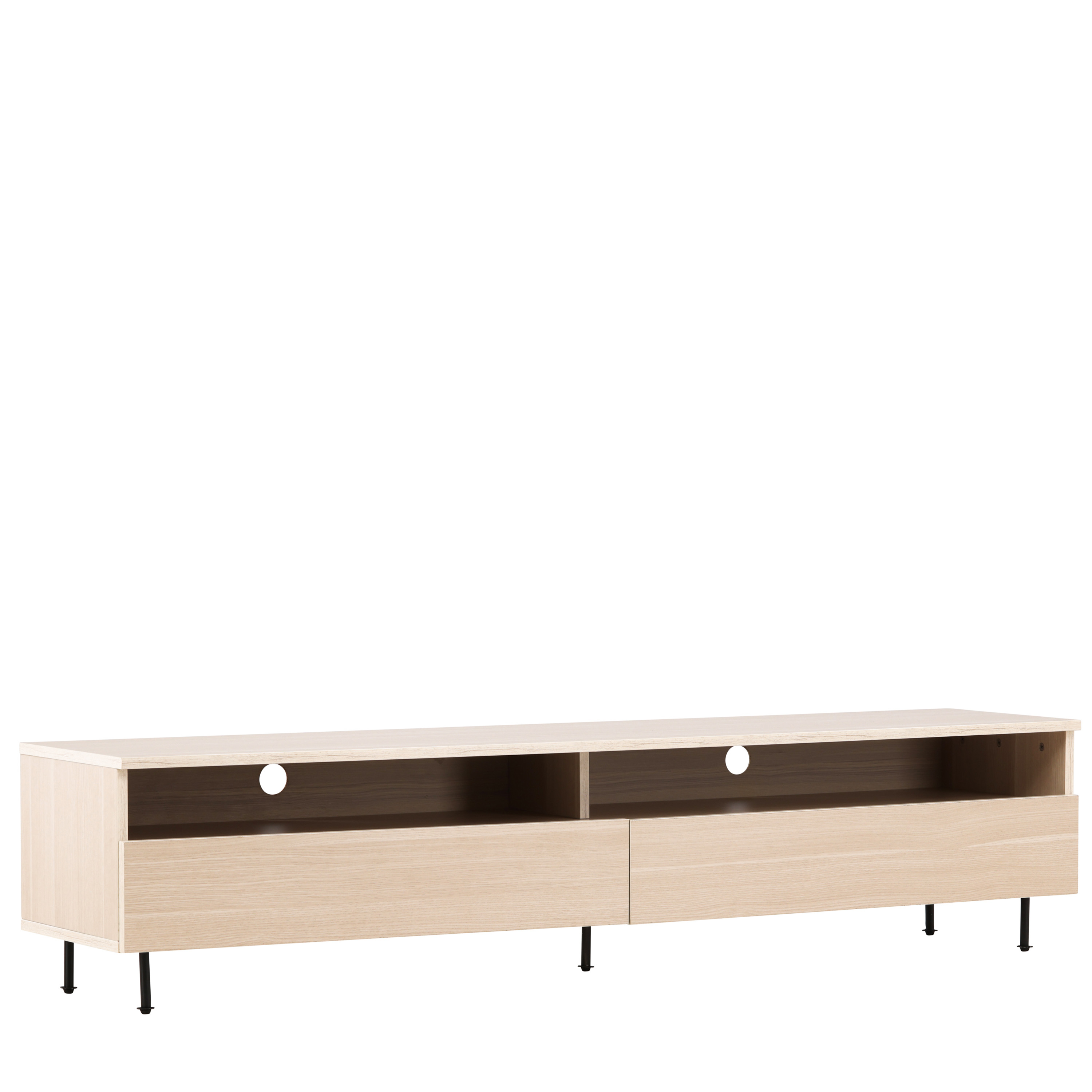 Navarra TV-Bänk Matte Black/Whitewash 180cm