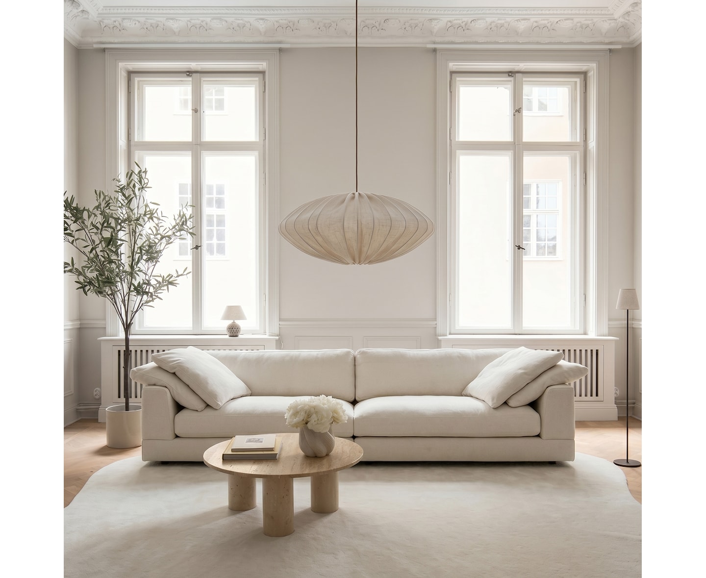 Sleepo Collection Cooper 4-seters sofa Creme 324cm