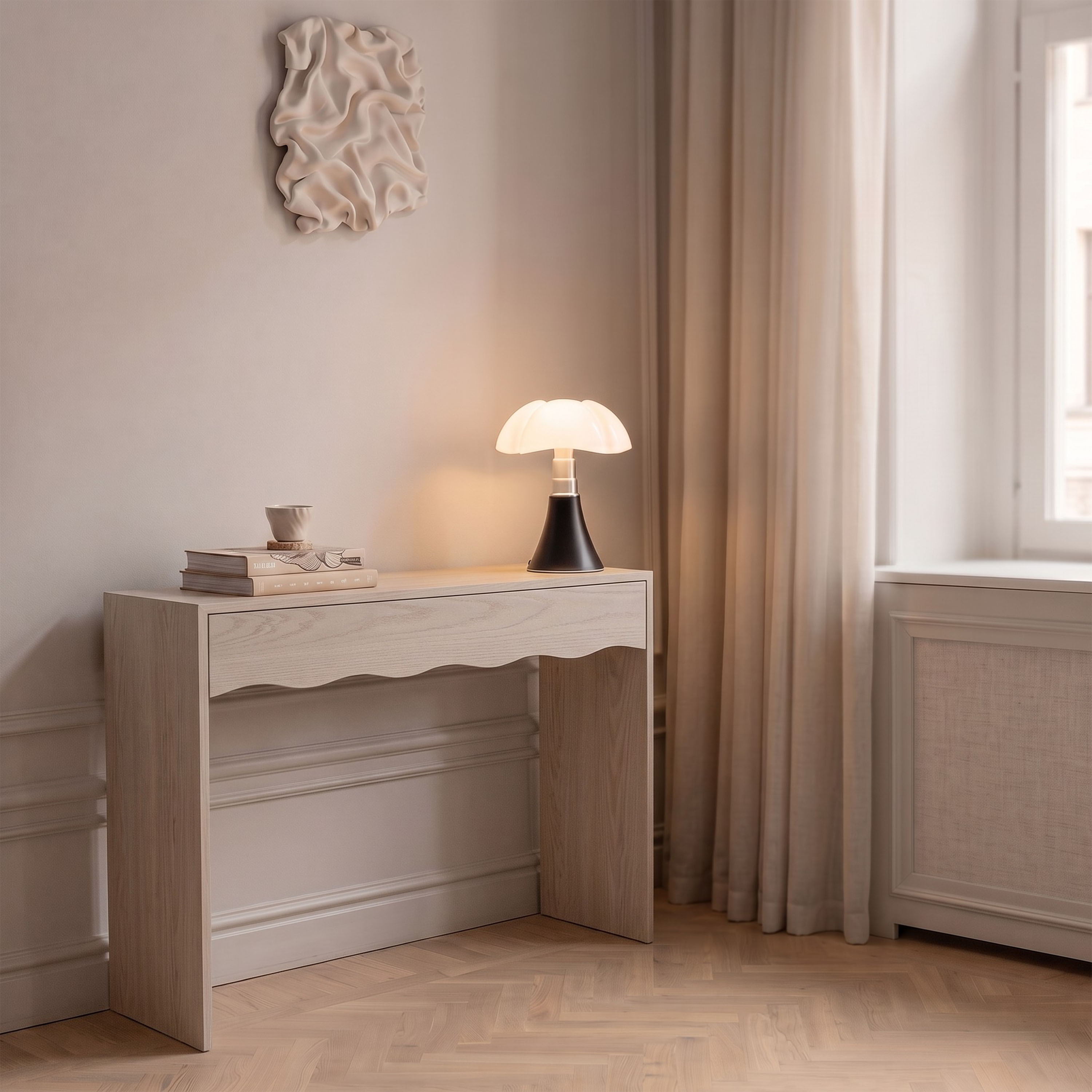 Sienna Console Table White-Oiled Oak 90cm