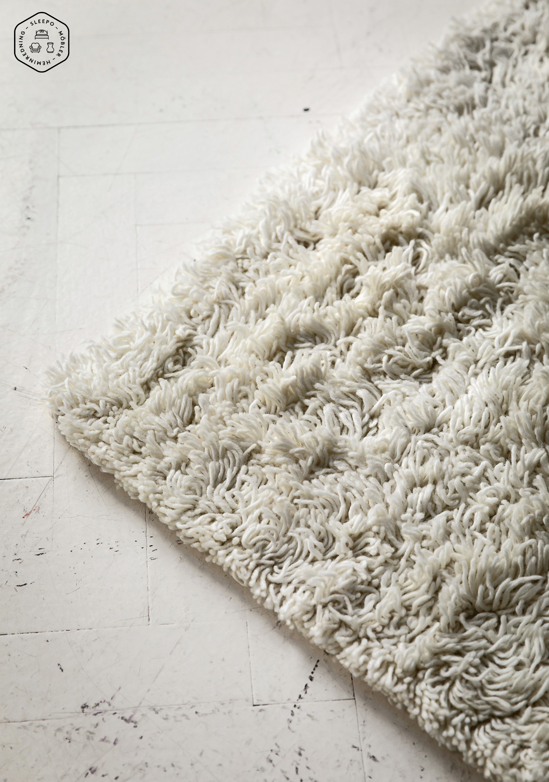 Linie Design Vantaan Pyöreä Villamatto Valkoinen Ø200