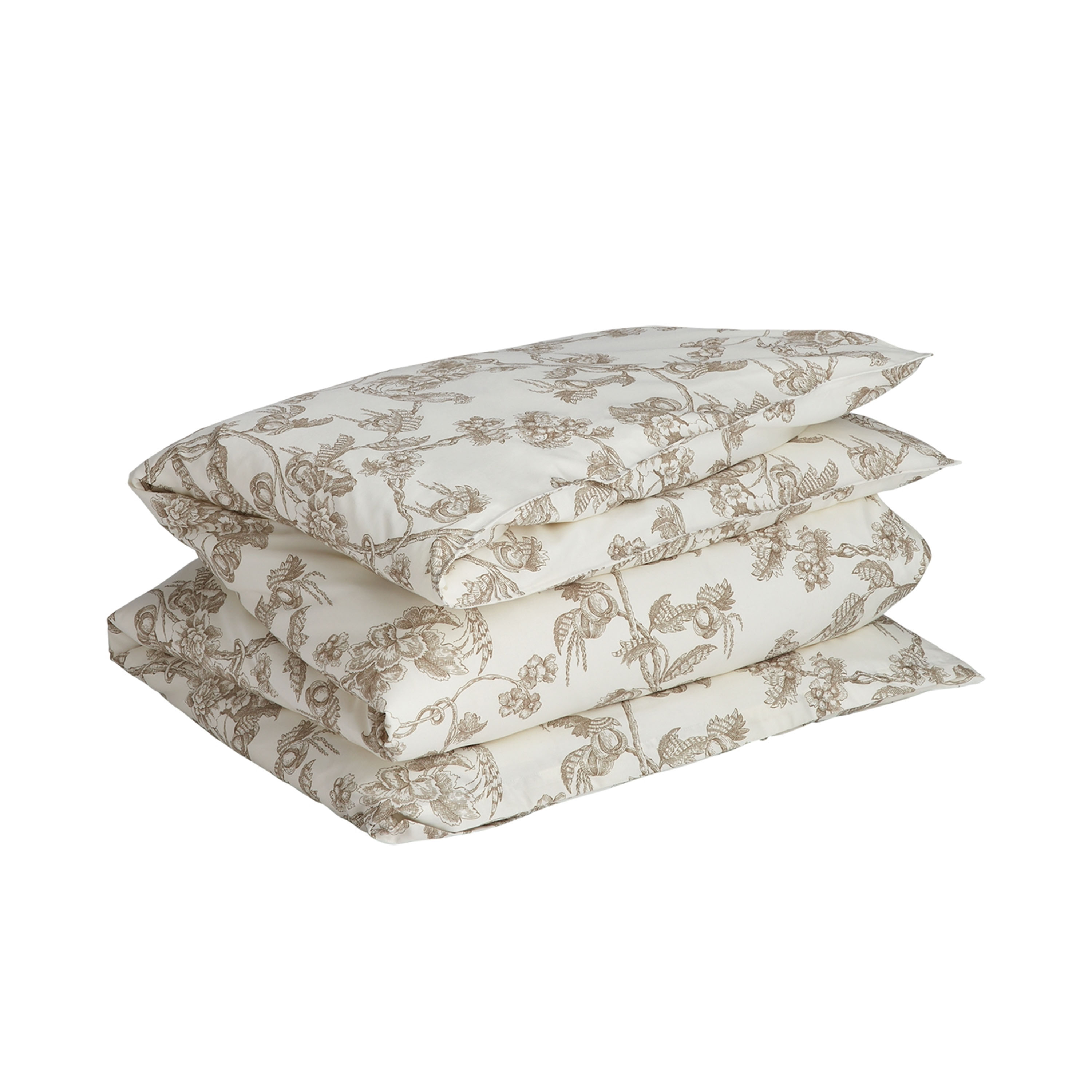 Tree Print Påslakan Taupe Beige Enkel