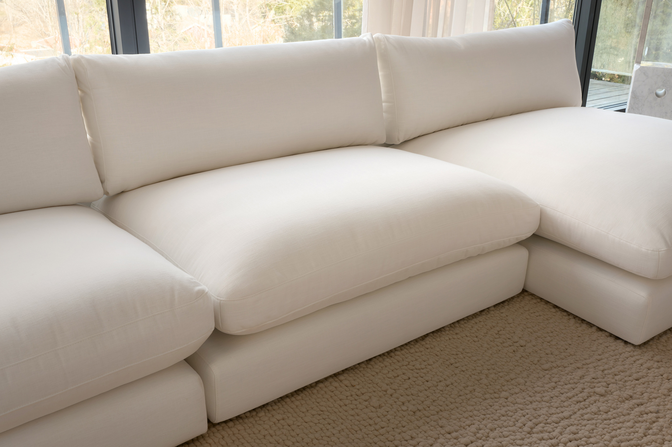 Sleepo Collection Capri 1,5-seters Divanmodul Høyre Armstøtte Hvit 142x155