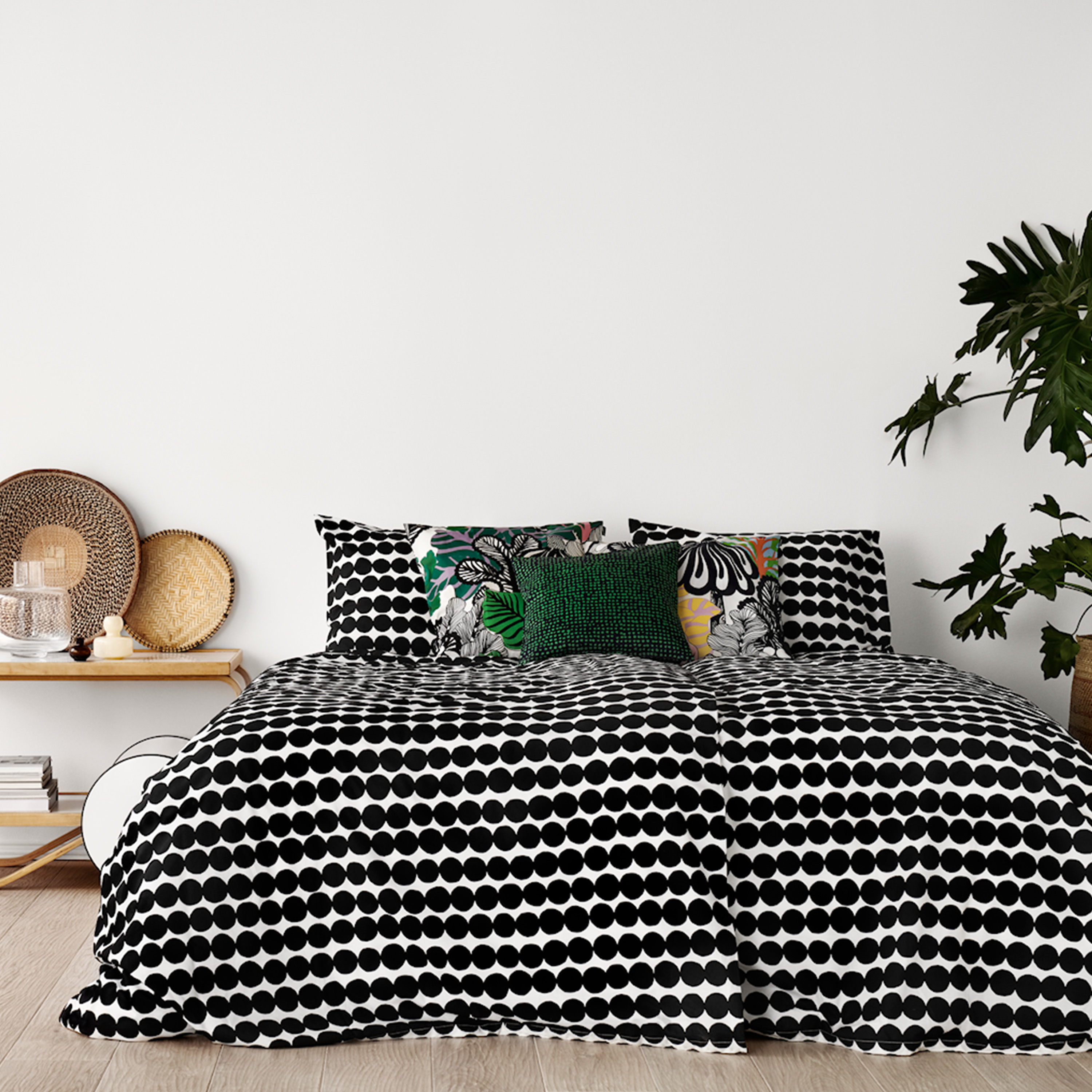 Marimekko Räsymatto Pussilakana Musta/Valkoinen 240x220