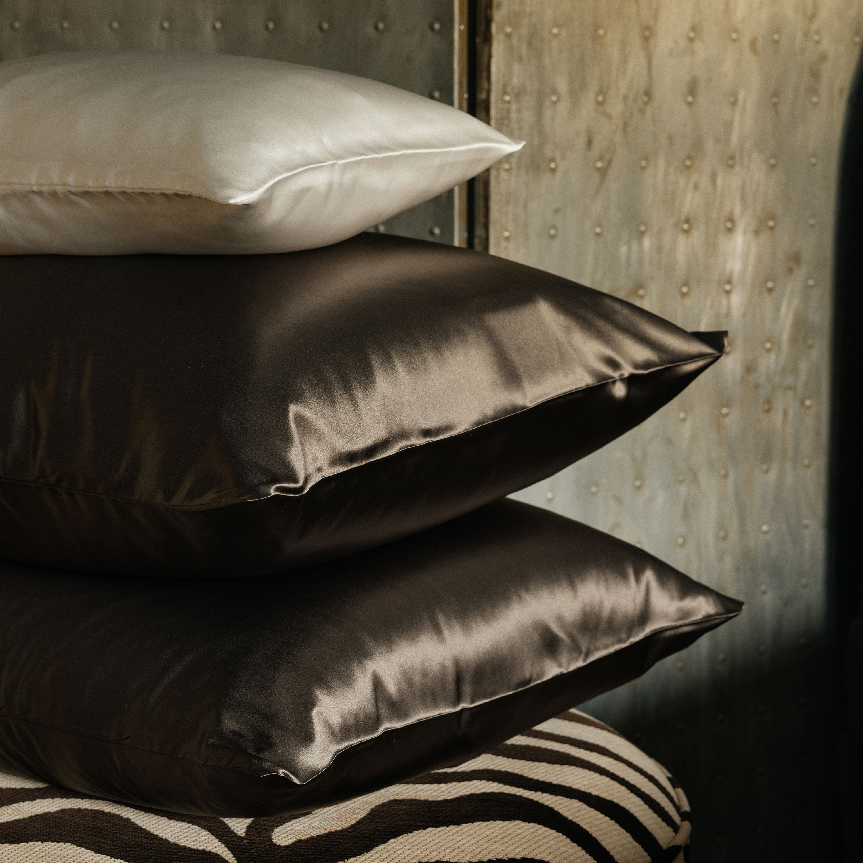 Mille Notti Sogno Tyynyliina Silkki Ruskea/Harmaa 50x60