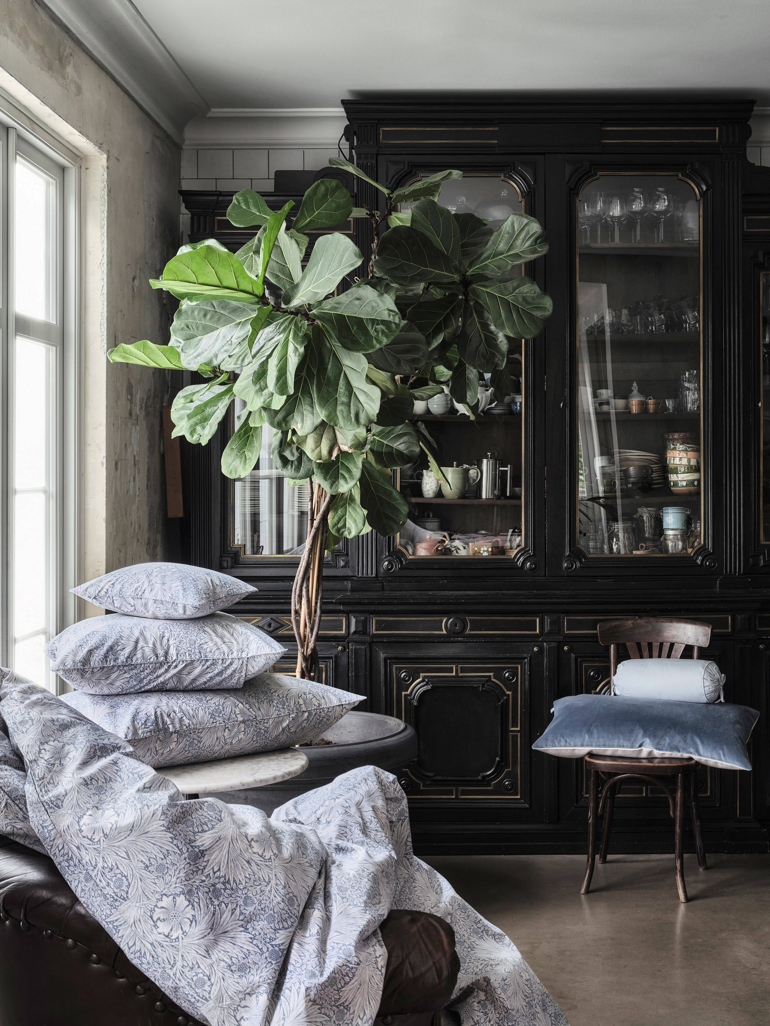 Mille Notti Marigold Kissenbezug Blue/Ivory 50x90