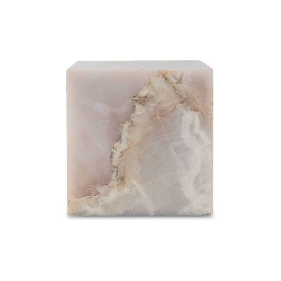 HKliving - Block Beistelltisch Pink Onyx 35x35 - Rosa