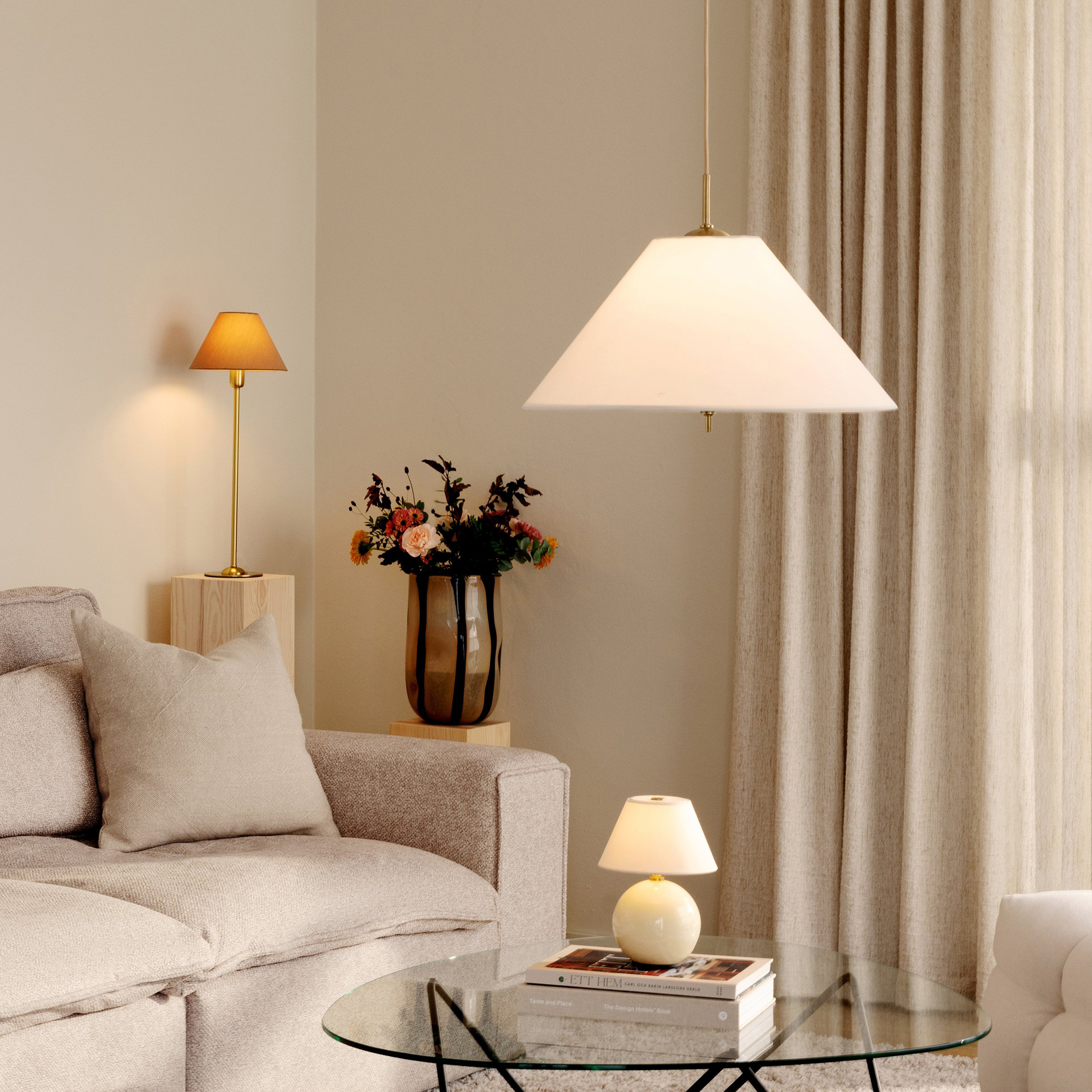 Globen Lighting Iris Pendelleuchte Creme Ø50