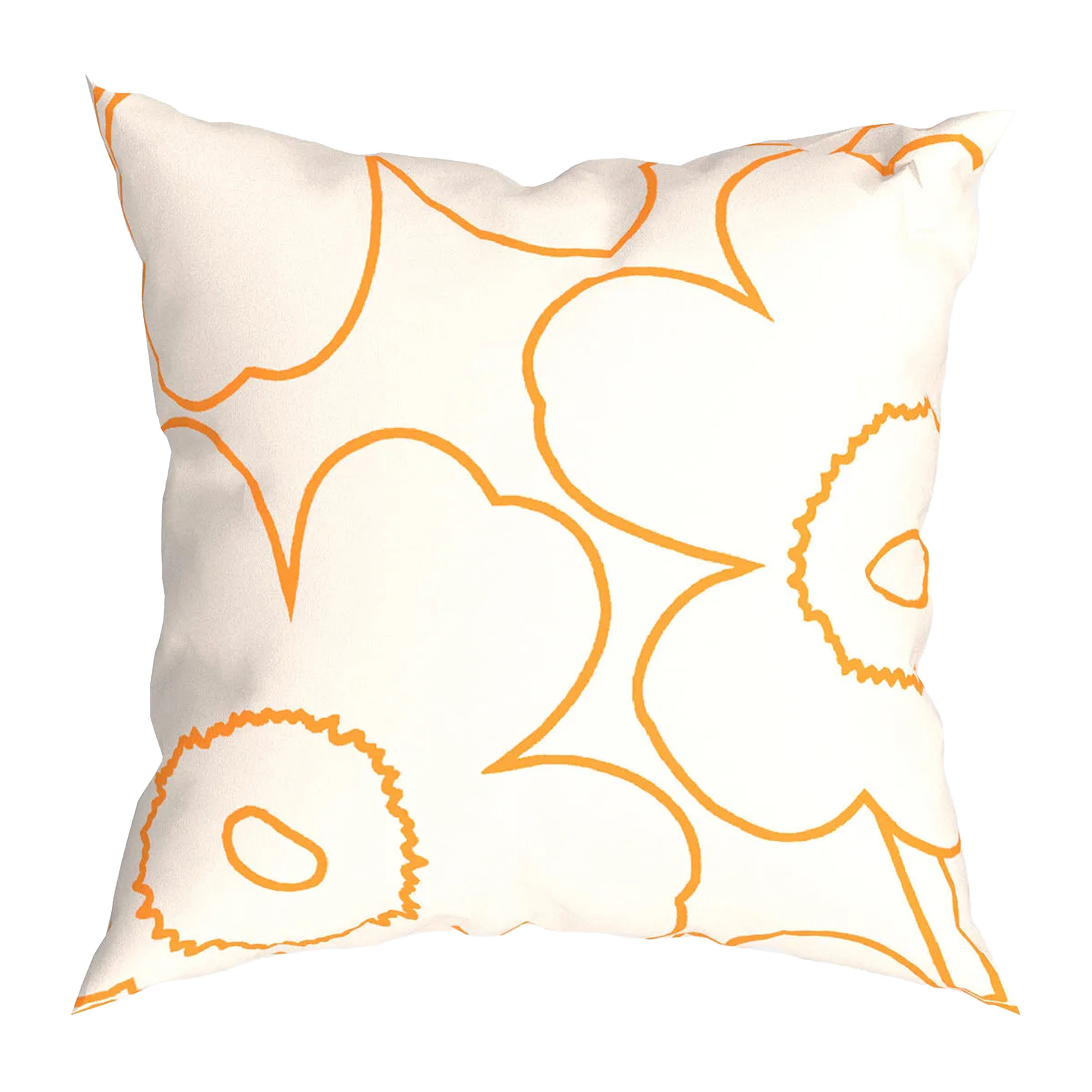 Marimekko - Piirto Unikko Putetrekk Fersken 60x60 - Hvit  - Dekorativt putetrekk