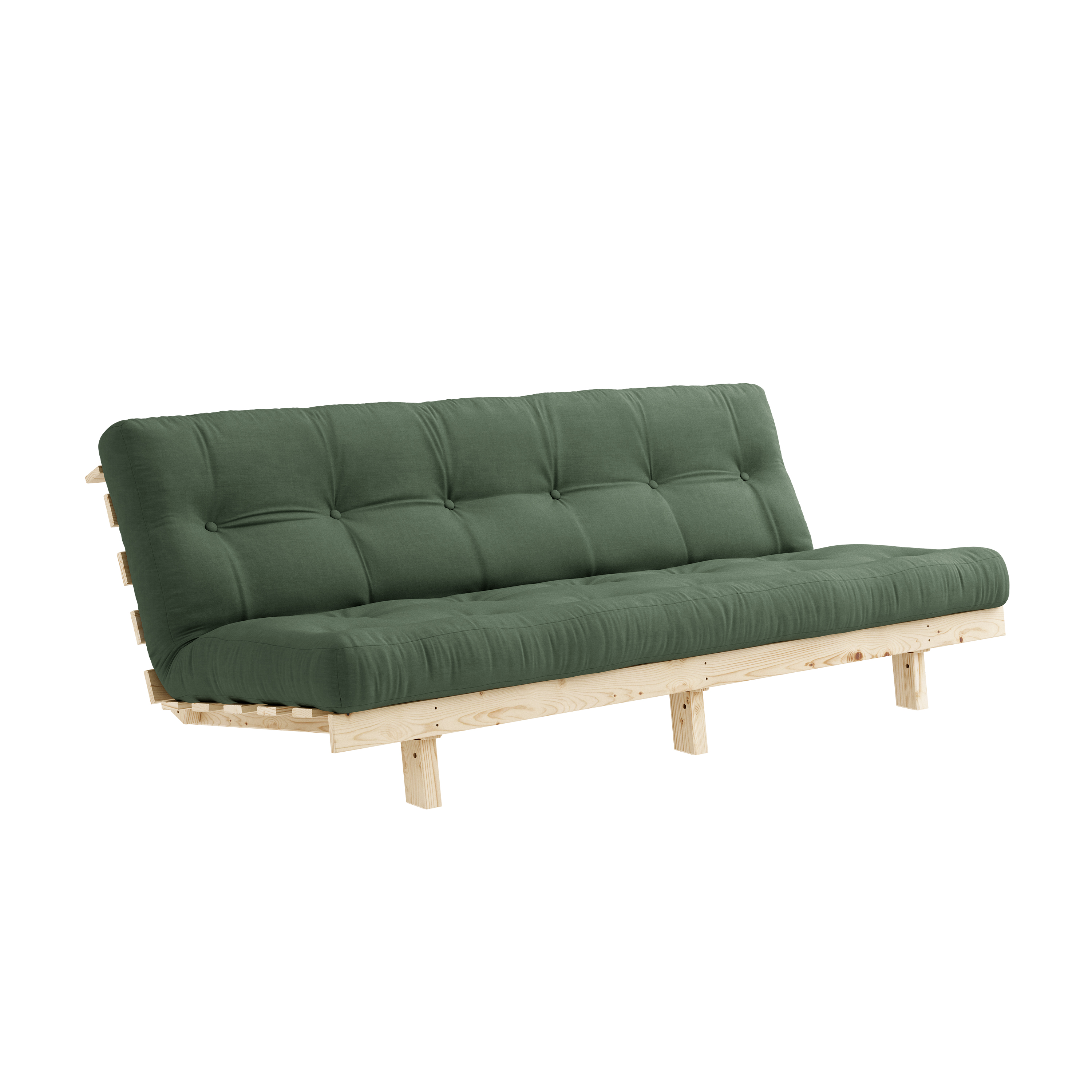 Lean Bäddsoffa Natur/Olive Green 190cm