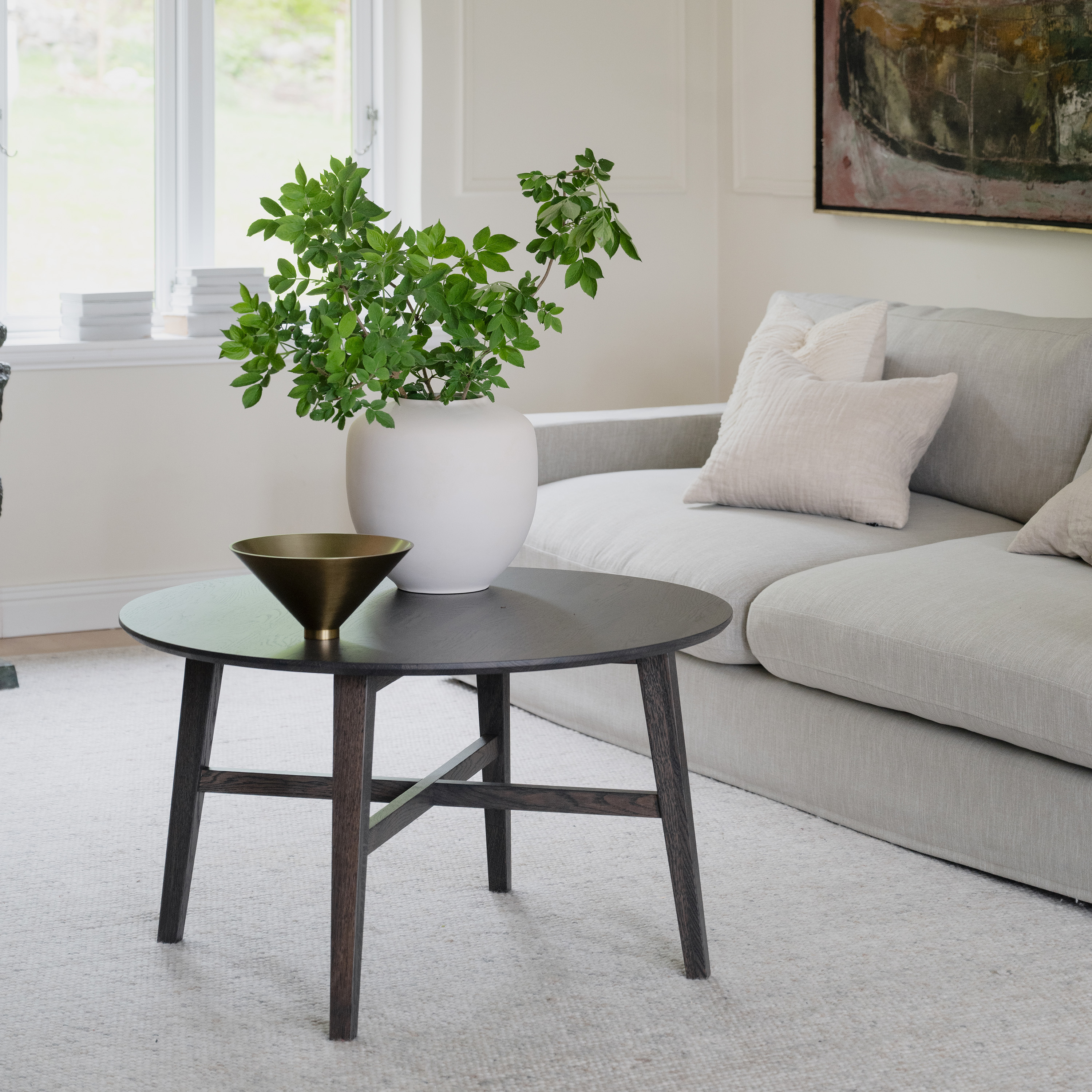 Rowico Home Filippa Soffbord Runt Mörkbrun Ek Ø90