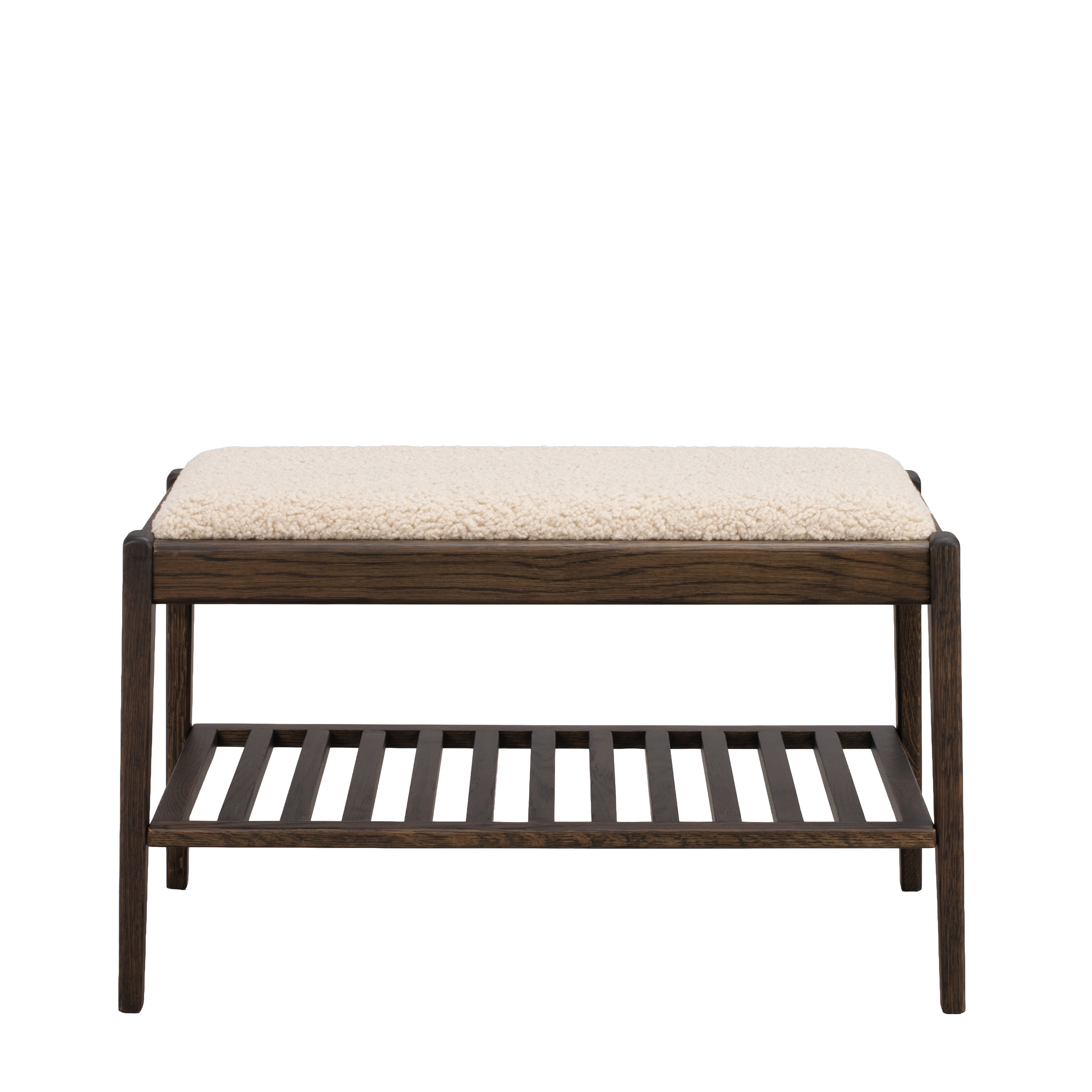 Garrick Bänk Mörkbrun Ek/Beige 80cm