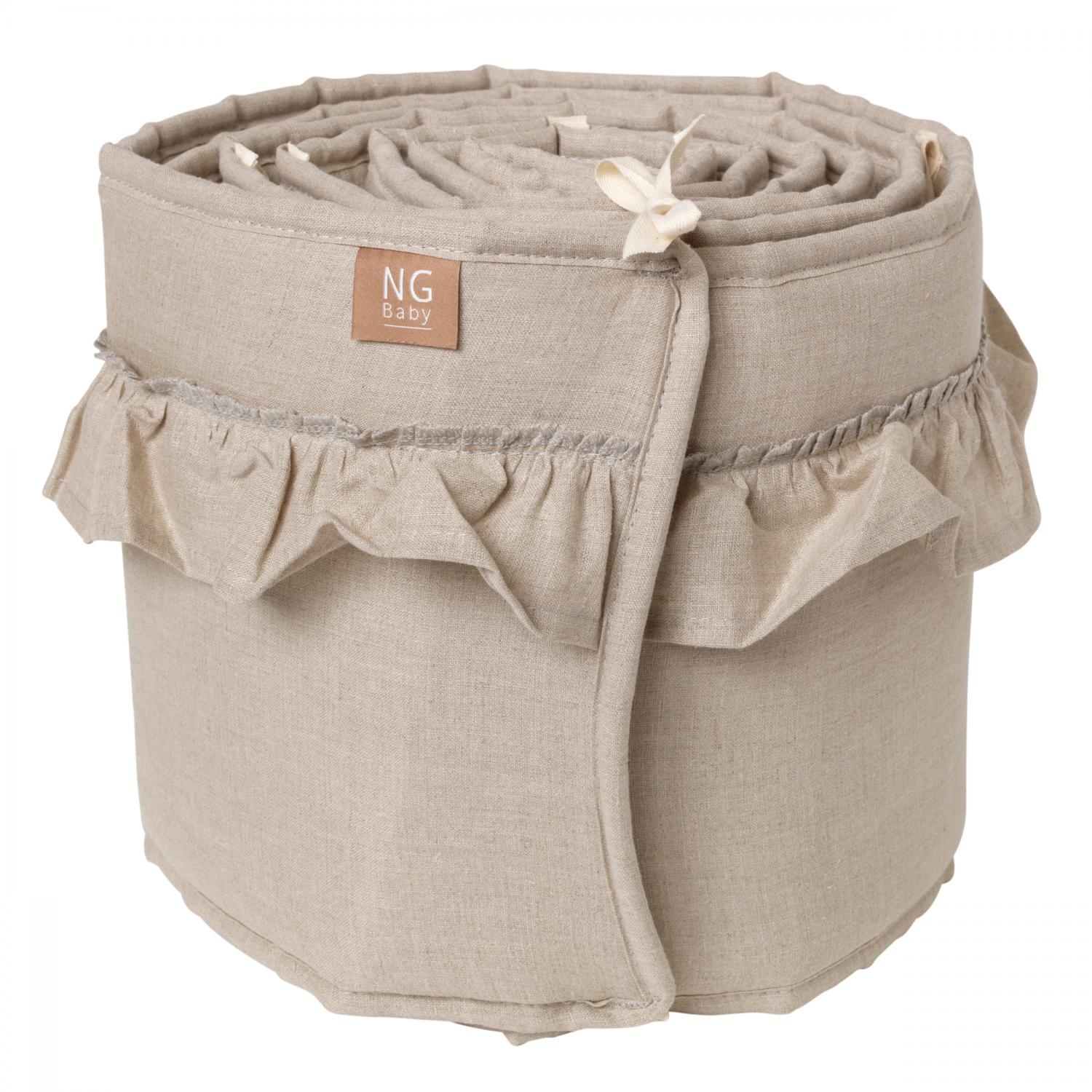 Mood Volang Spjälskydd Linne Natural Vagga