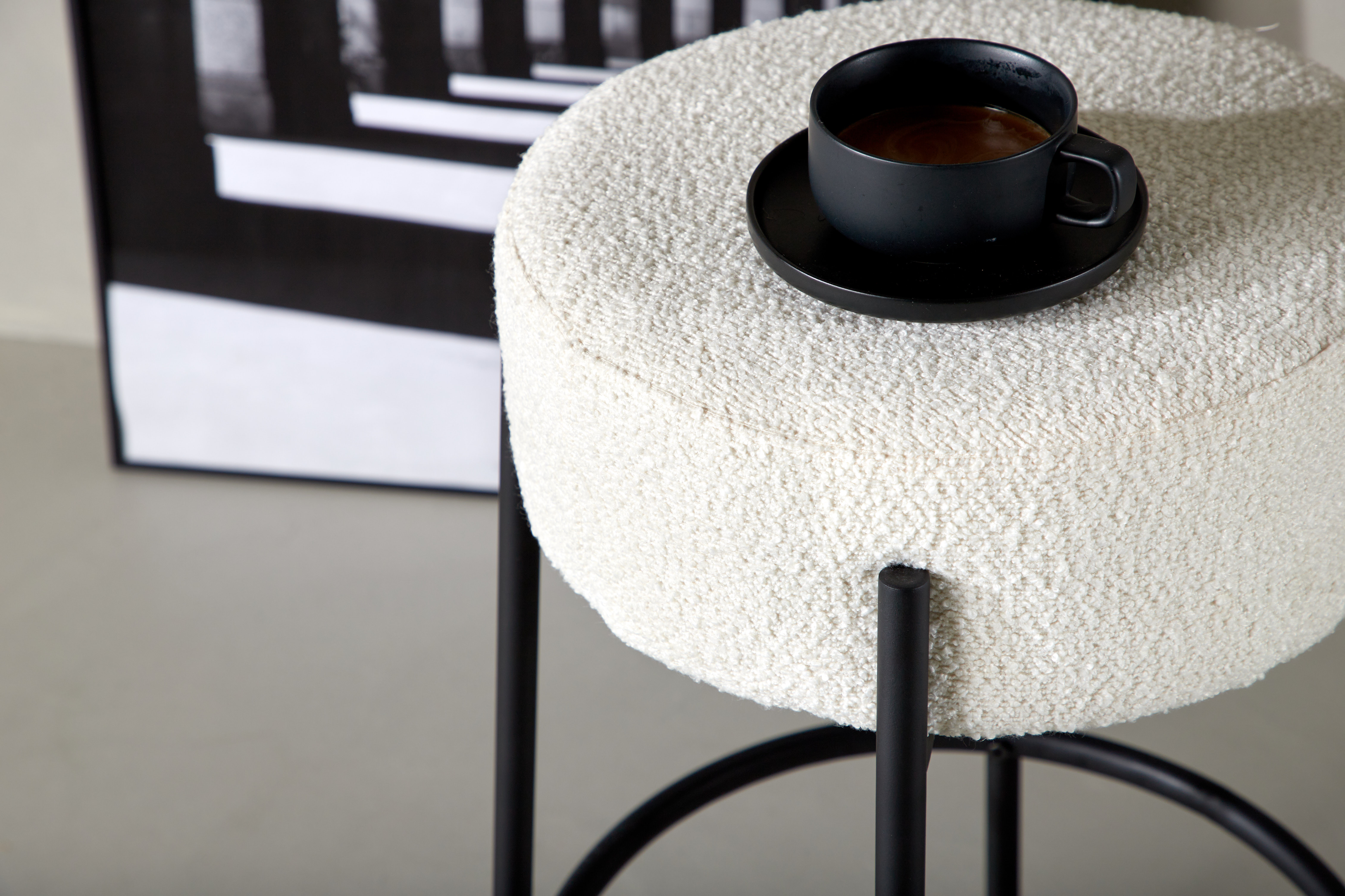 Venture Home Elin Barstol Vit Boucle Large