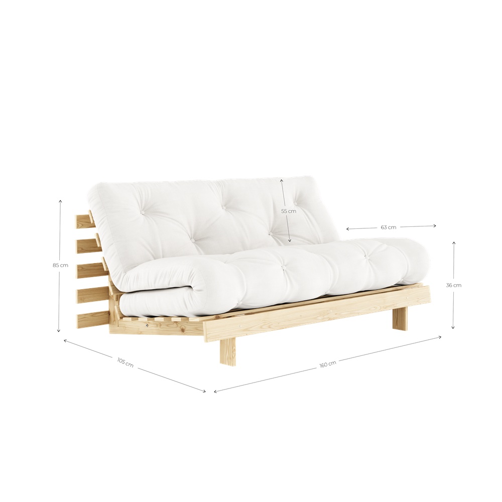 Karup Design Roots Schlafsofa Natur/Petrolblau 160cm