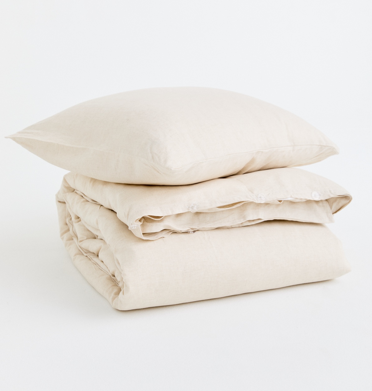 Movesgood - Bamboo Linen 3-del Påslakanset Sand - Beige