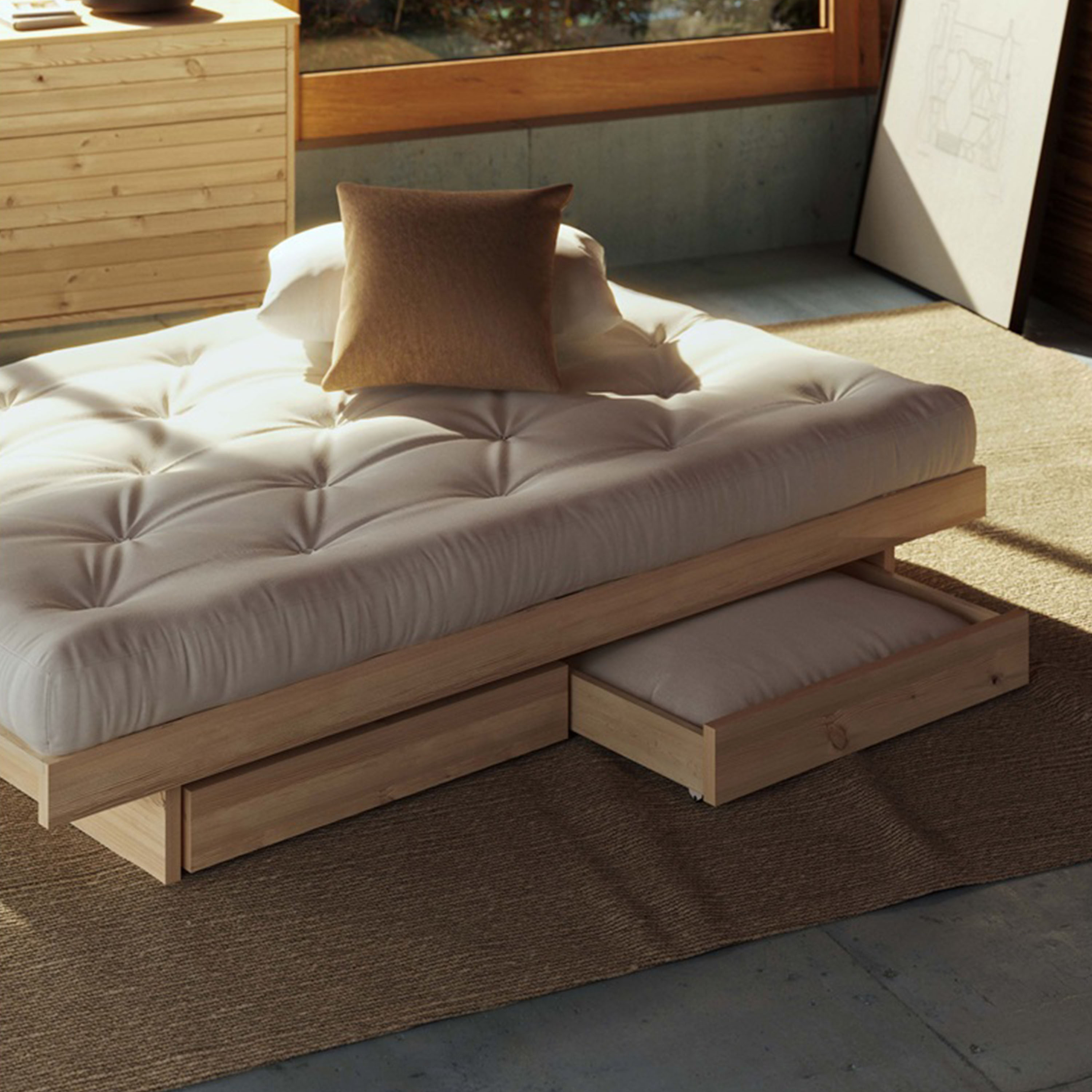 Karup Design Kanso Bed frame incl. 4 Drawers Raw 160cm
