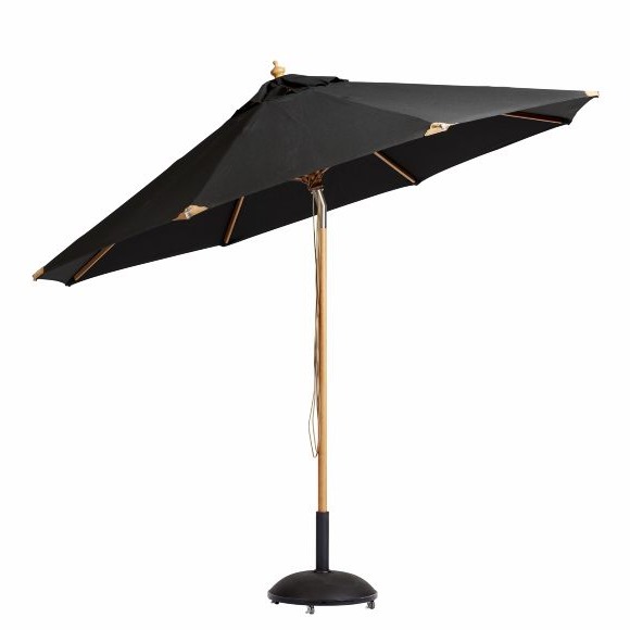 Pomino parasoll Black/Teak Ø330