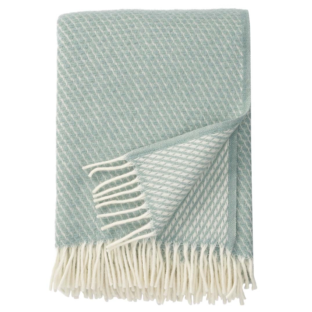 Klippan Yllefabrik Velvet Ullpläd Duck Egg Blue