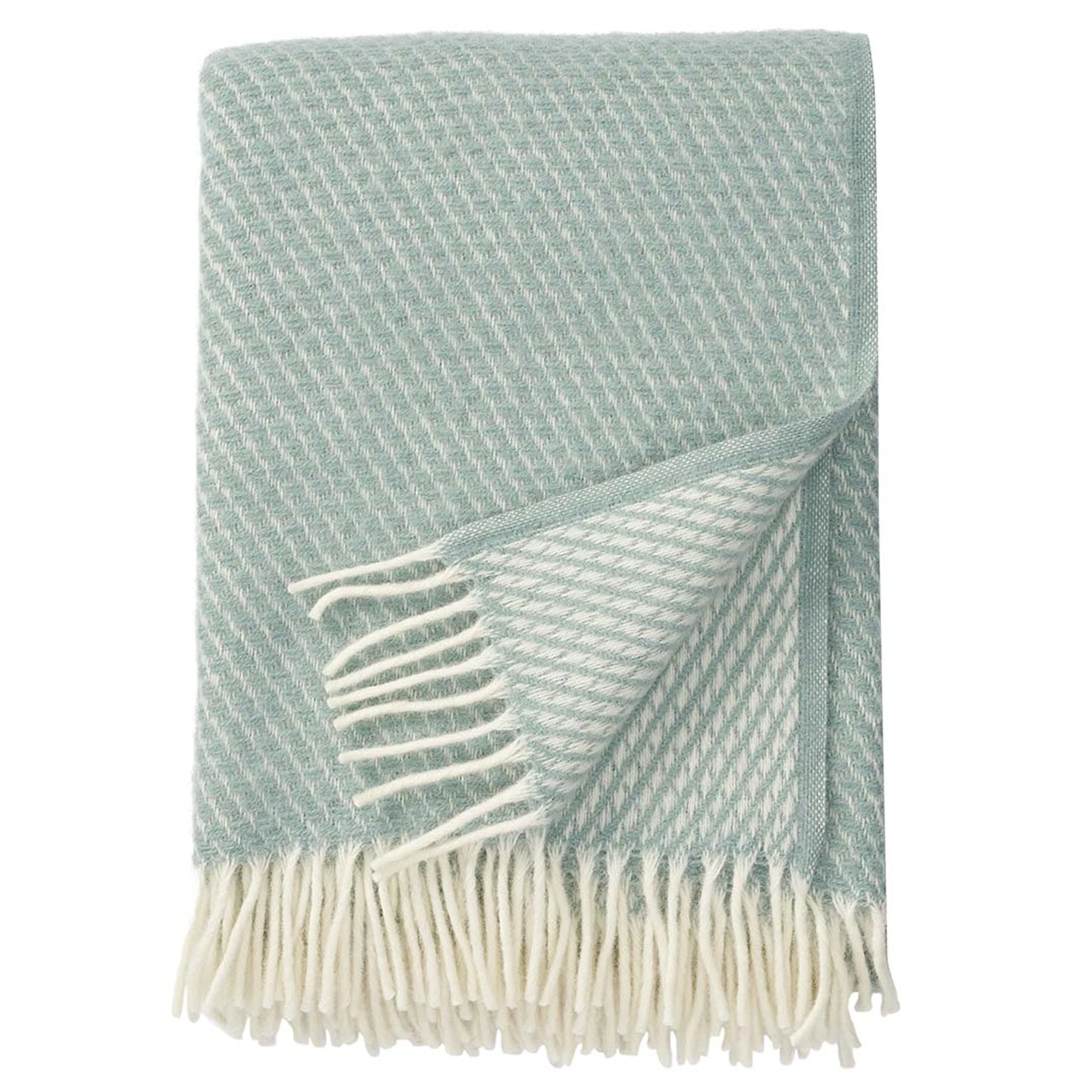 Velvet Wolldecke in Entenei-Blau
