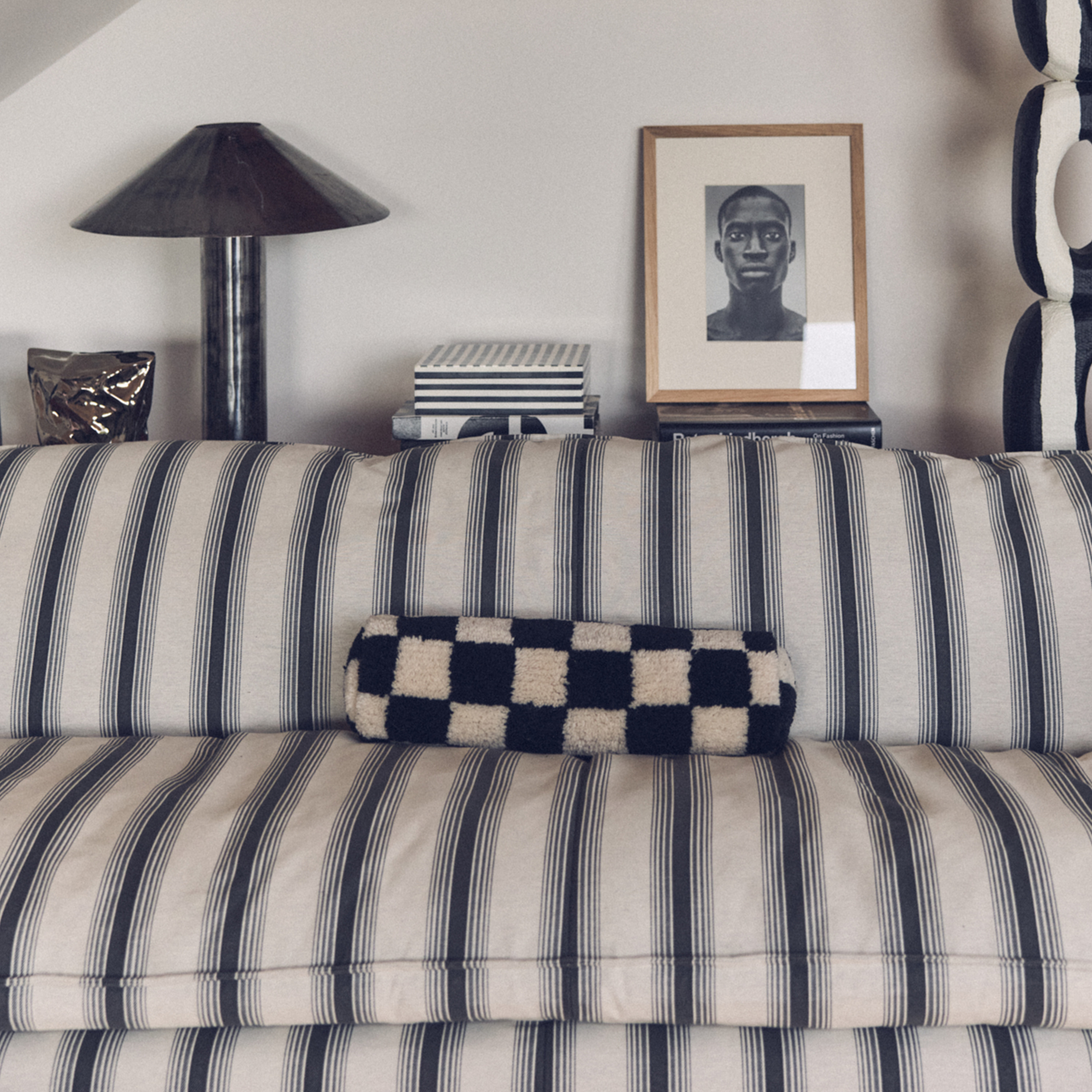 HKliving Nomad Soffa Rocco/Chalkstripe 244cm